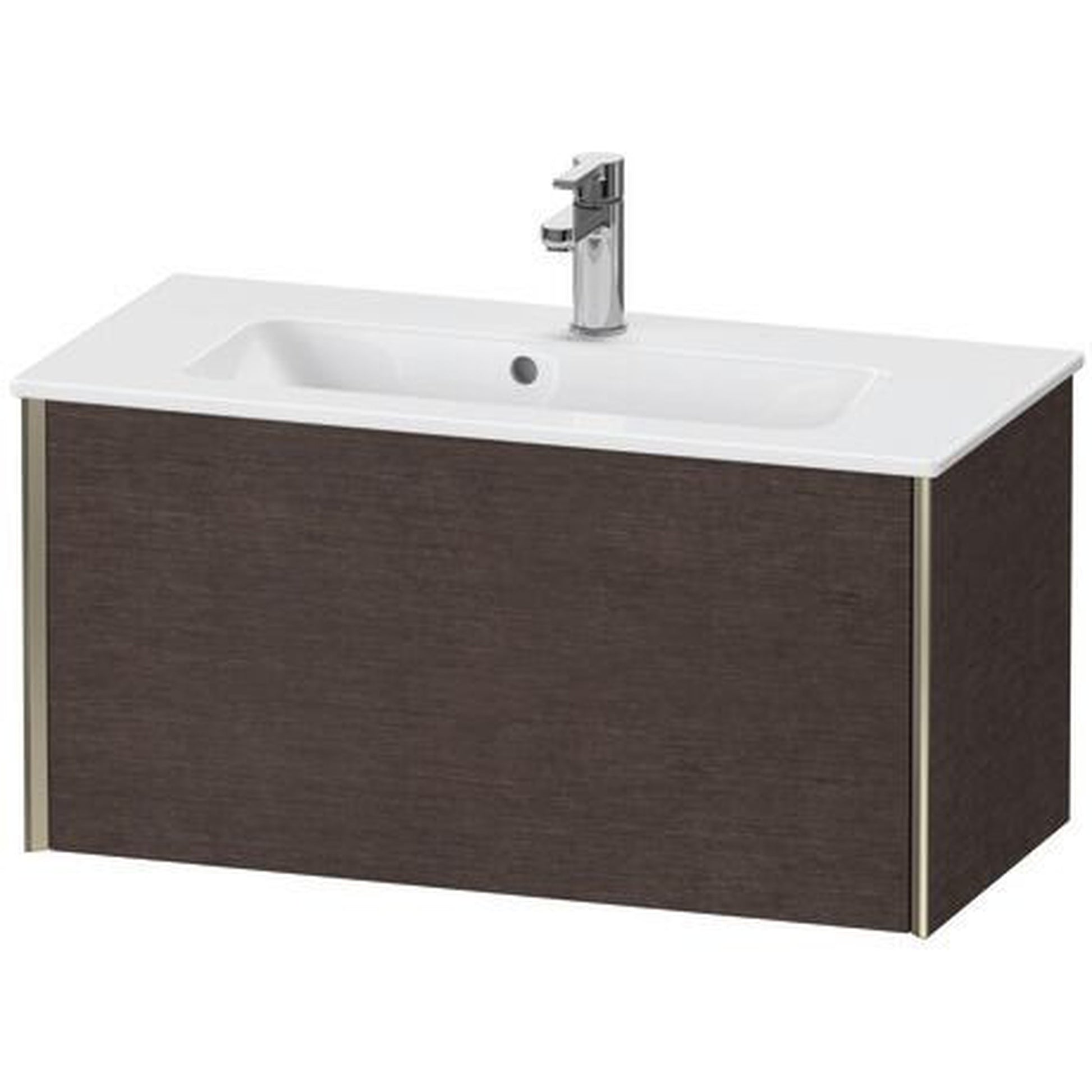 Duravit Xviu 32" x 16" x 15" One Drawer Wall-Mount Vanity Unit, Brushed Dark Oak Real Wood Veneer (XV40790B172)