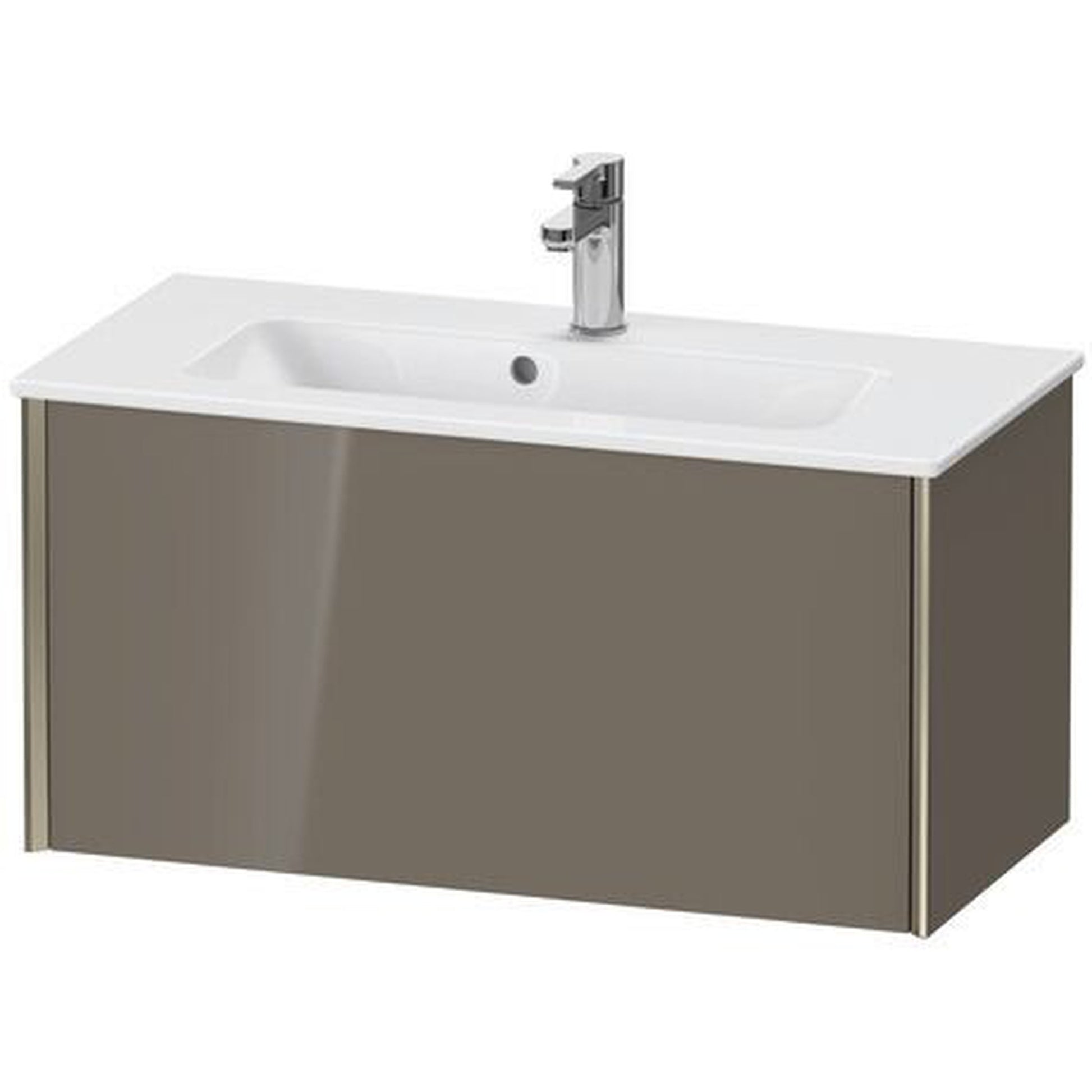 Duravit Xviu 32" x 16" x 15" One Drawer Wall-Mount Vanity Unit, Flannel Grey High Gloss Lacquer (XV40790B189)