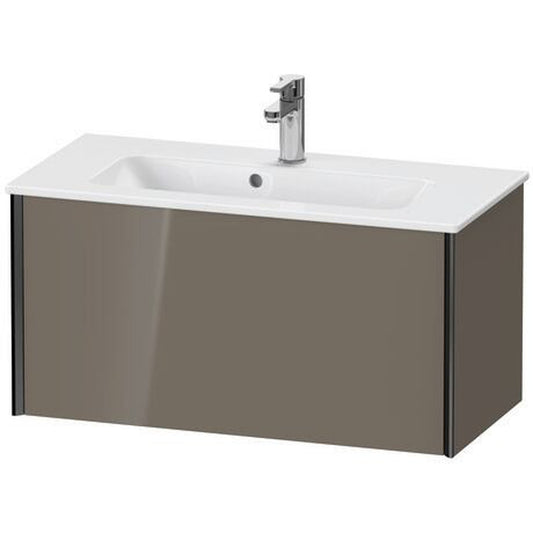 Duravit Xviu 32" x 16" x 15" One Drawer Wall-Mount Vanity Unit, Flannel Grey High Gloss Lacquer (XV40790B289)