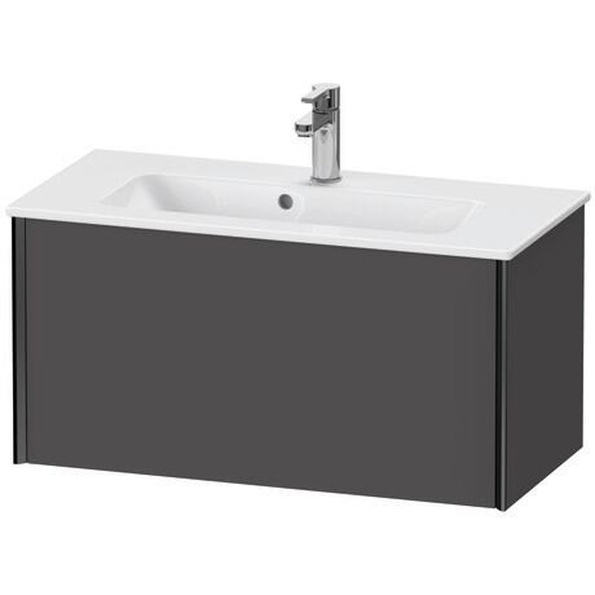 Duravit Xviu 32" x 16" x 15" One Drawer Wall-Mount Vanity Unit, Graphite Matt (XV40790B249)