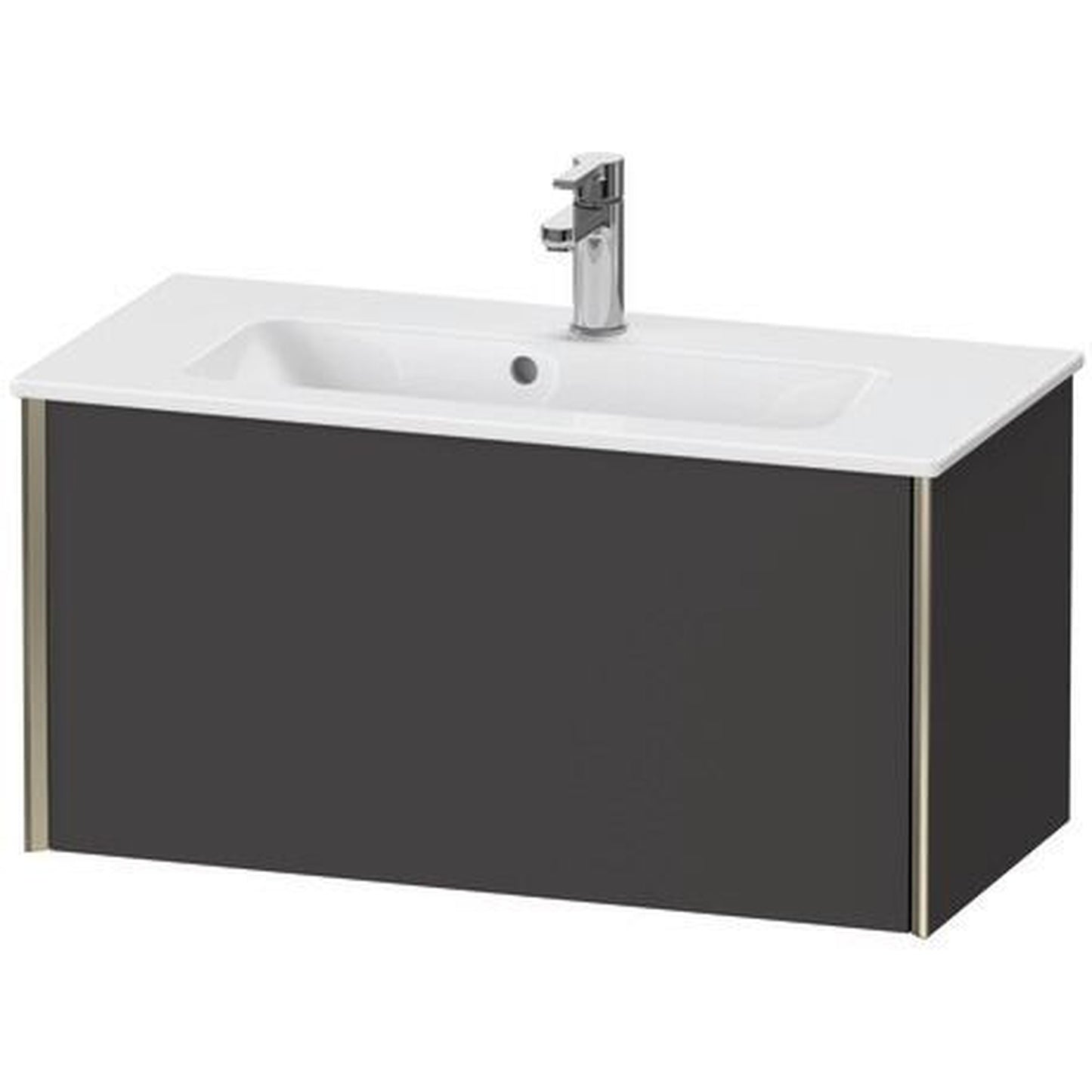 Duravit Xviu 32" x 16" x 15" One Drawer Wall-Mount Vanity Unit, Graphite Super Matt (XV40790B180)