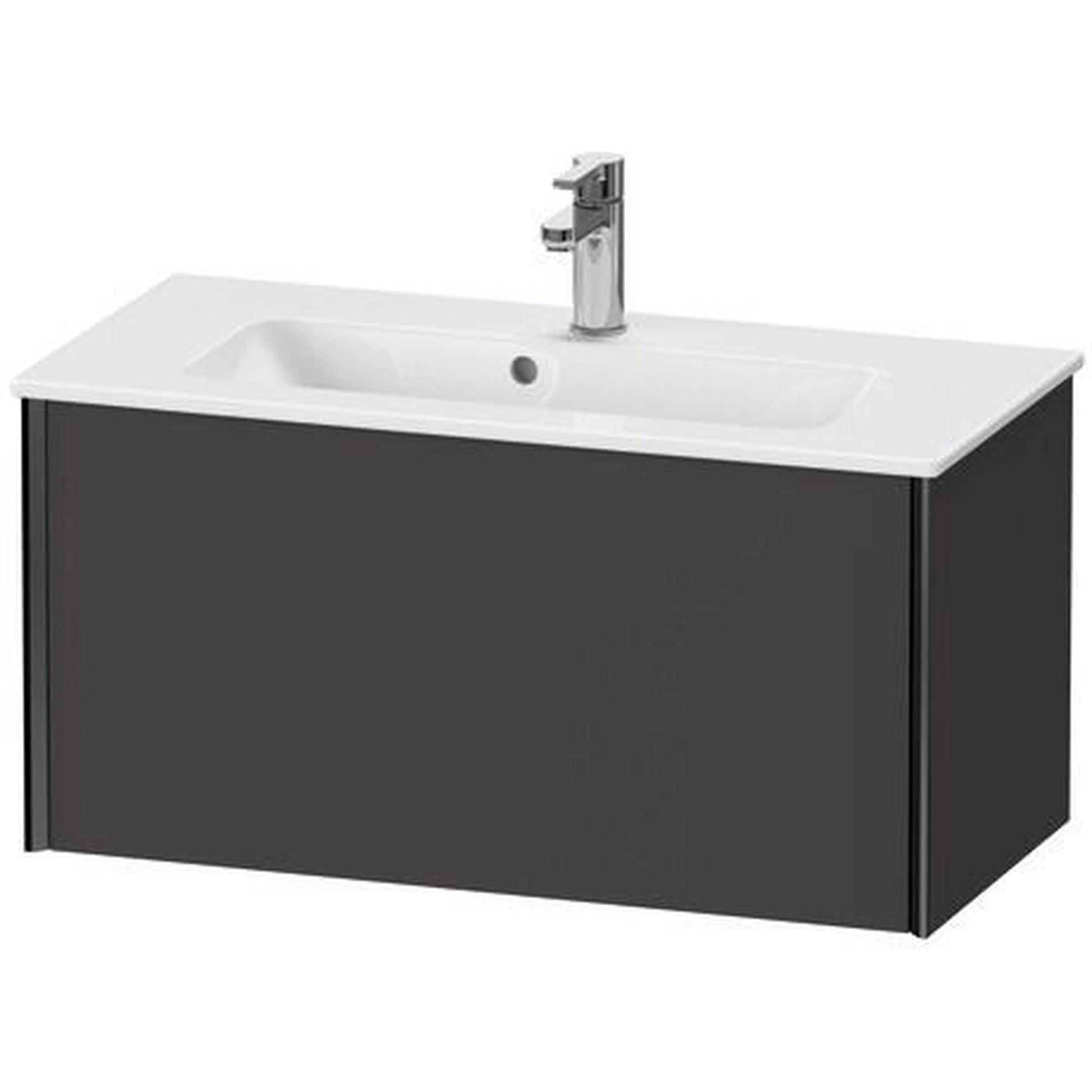 Duravit Xviu 32" x 16" x 15" One Drawer Wall-Mount Vanity Unit, Graphite Super Matt (XV40790B280)