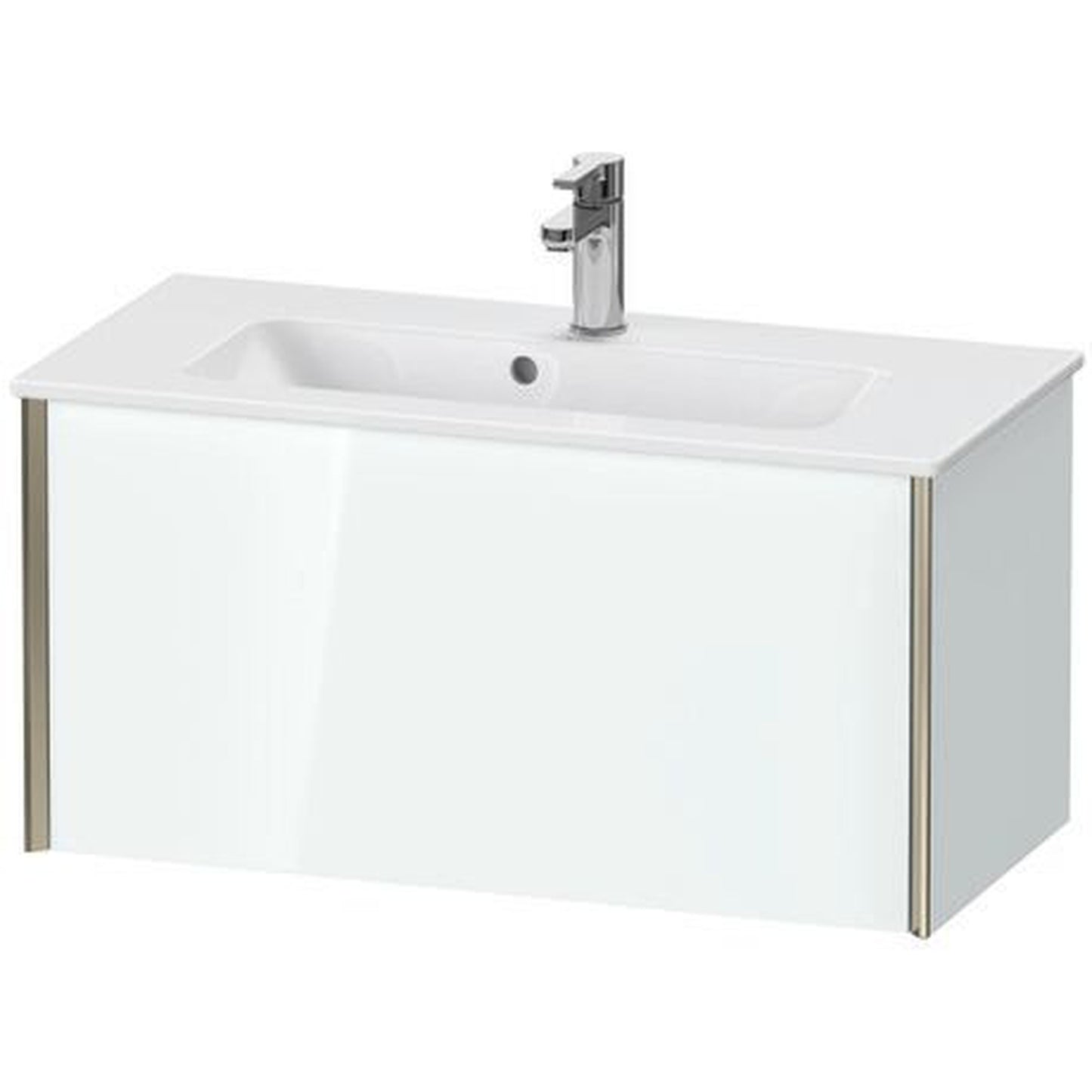 Duravit Xviu 32" x 16" x 15" One Drawer Wall-Mount Vanity Unit, White High Gloss Lacquer (XV40790B185)