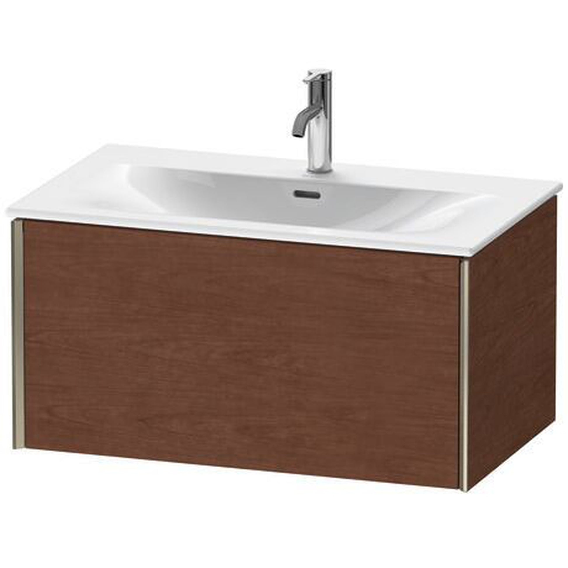 Duravit Xviu 32" x 16" x 19" One Drawer Wall-Mount Vanity Unit, American Walnut (XV40340B113)