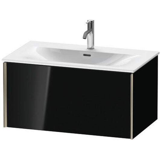 Duravit Xviu 32" x 16" x 19" One Drawer Wall-Mount Vanity Unit, Black High Gloss Lacquer (XV40340B140)