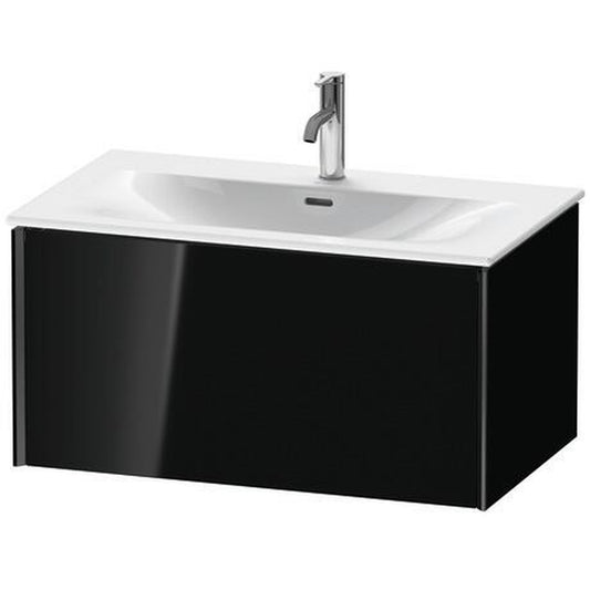 Duravit Xviu 32" x 16" x 19" One Drawer Wall-Mount Vanity Unit, Black High Gloss Lacquer (XV40340B240)