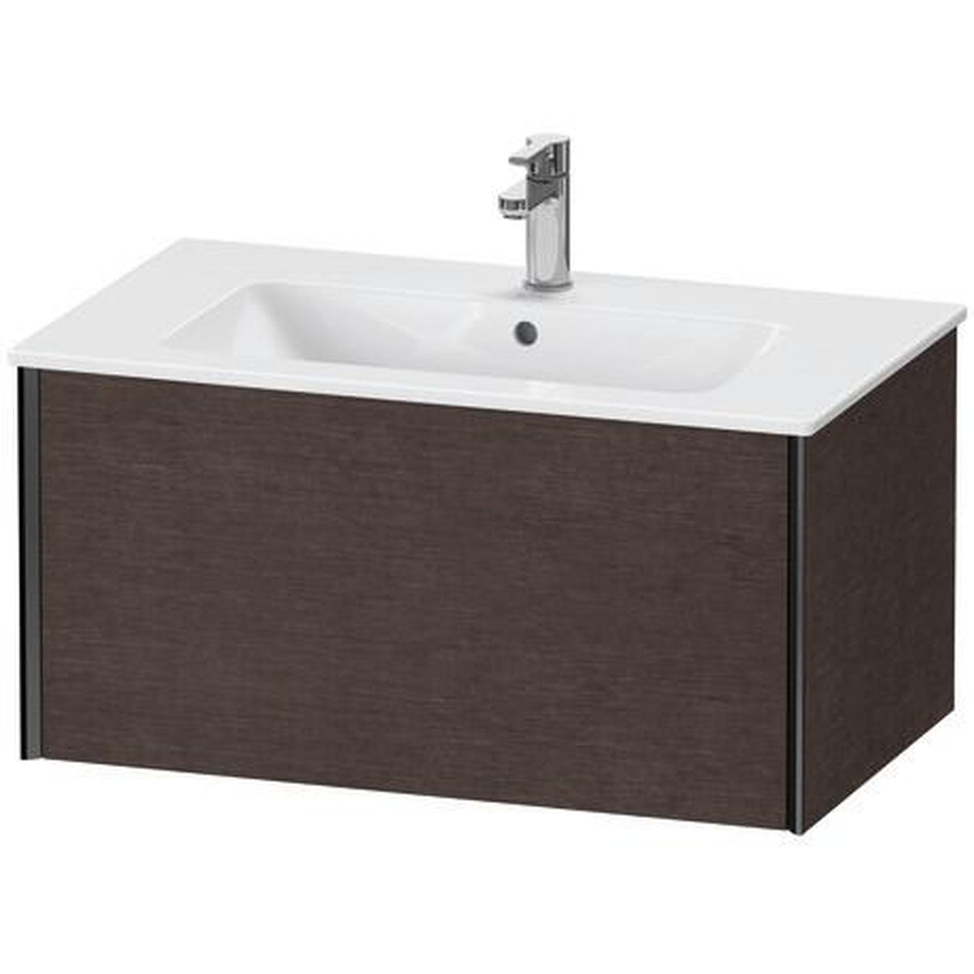 Duravit Xviu 32" x 16" x 19" One Drawer Wall-Mount Vanity Unit, Brushed Dark Oak Real Wood Veneer (XV40260B272)