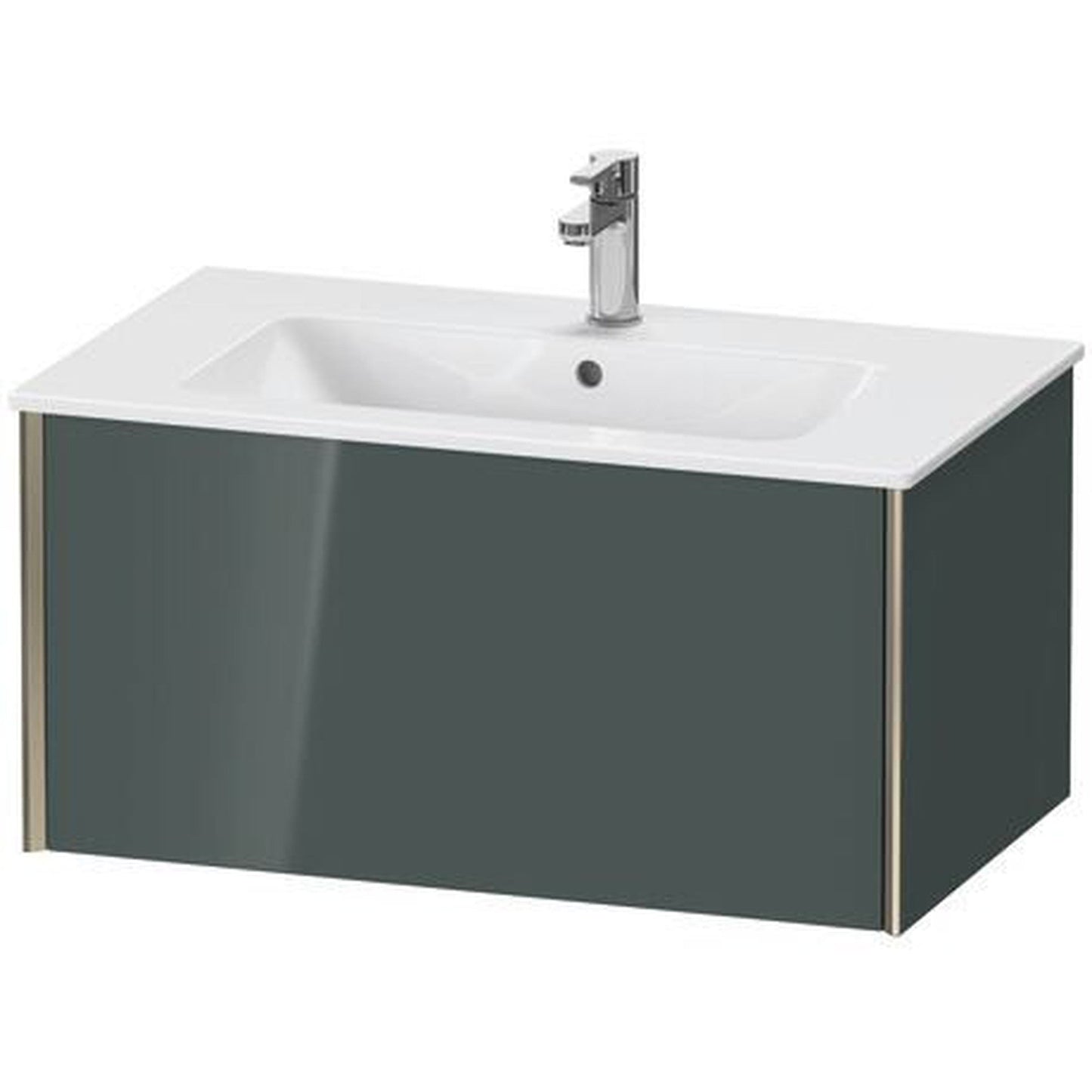 Duravit Xviu 32" x 16" x 19" One Drawer Wall-Mount Vanity Unit, Dolomiti Grey High Gloss Lacquer (XV40260B138)
