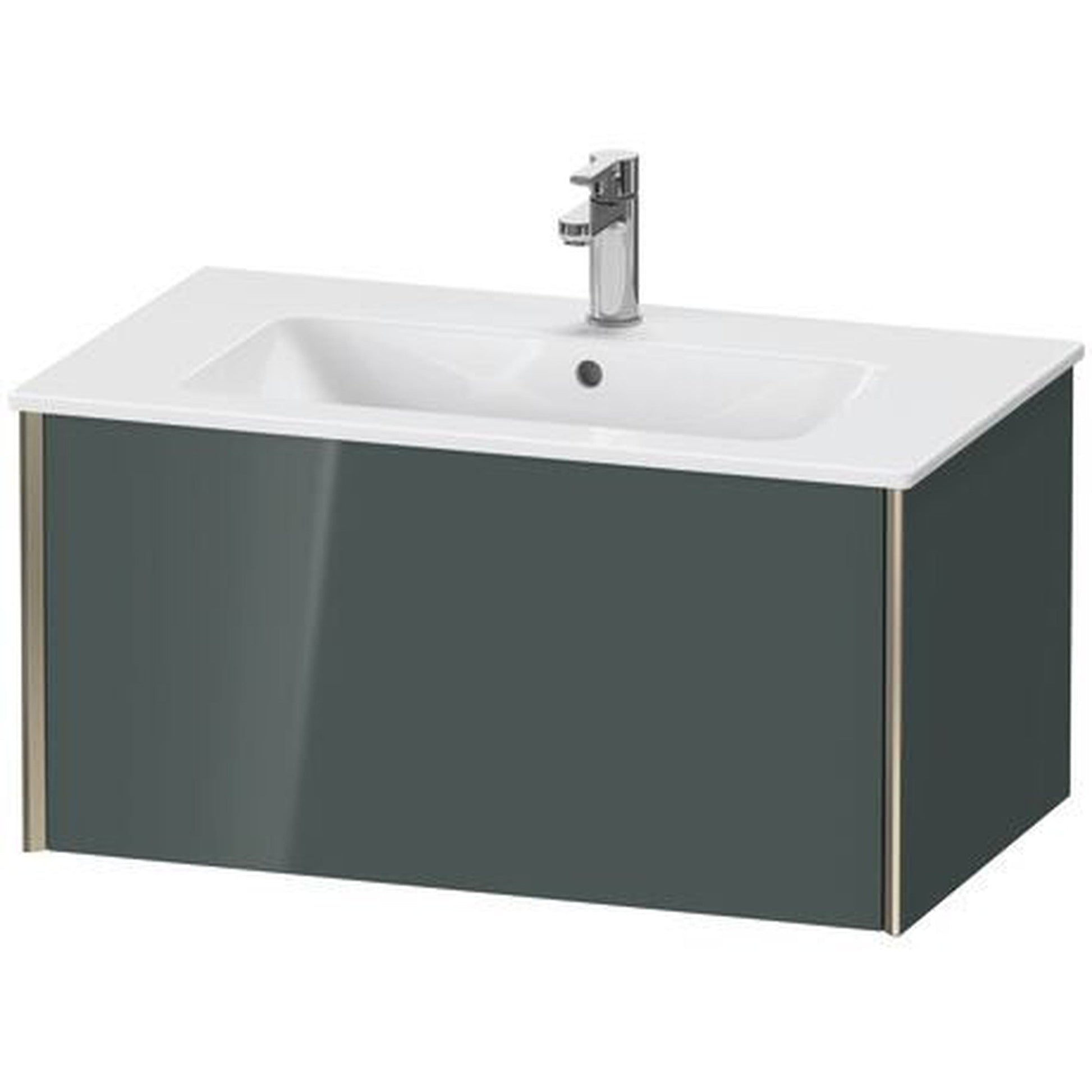 Duravit Xviu 32" x 16" x 19" One Drawer Wall-Mount Vanity Unit, Dolomiti Grey High Gloss Lacquer (XV40260B138)