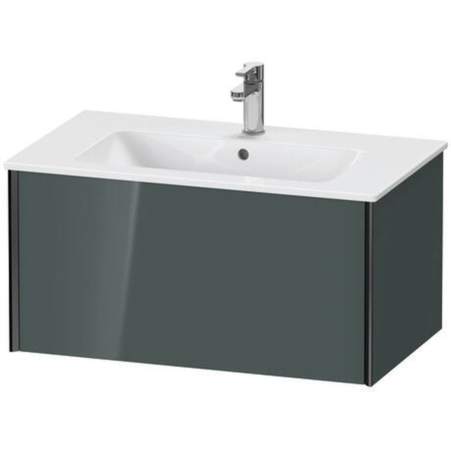 Duravit Xviu 32" x 16" x 19" One Drawer Wall-Mount Vanity Unit, Dolomiti Grey High Gloss Lacquer (XV40260B238)