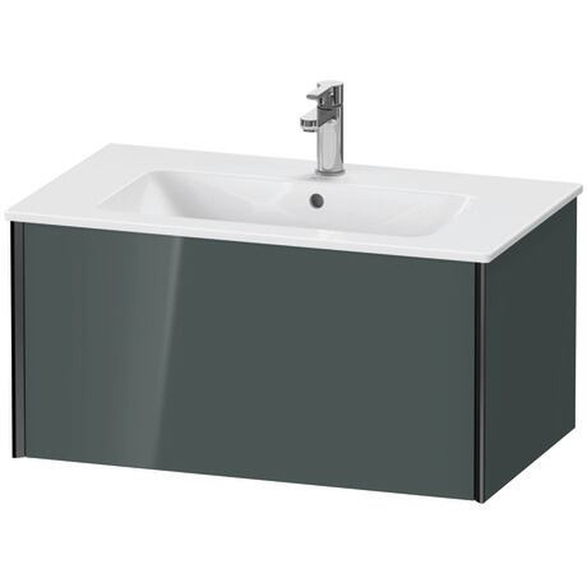 Duravit Xviu 32" x 16" x 19" One Drawer Wall-Mount Vanity Unit, Dolomiti Grey High Gloss Lacquer (XV40260B238)