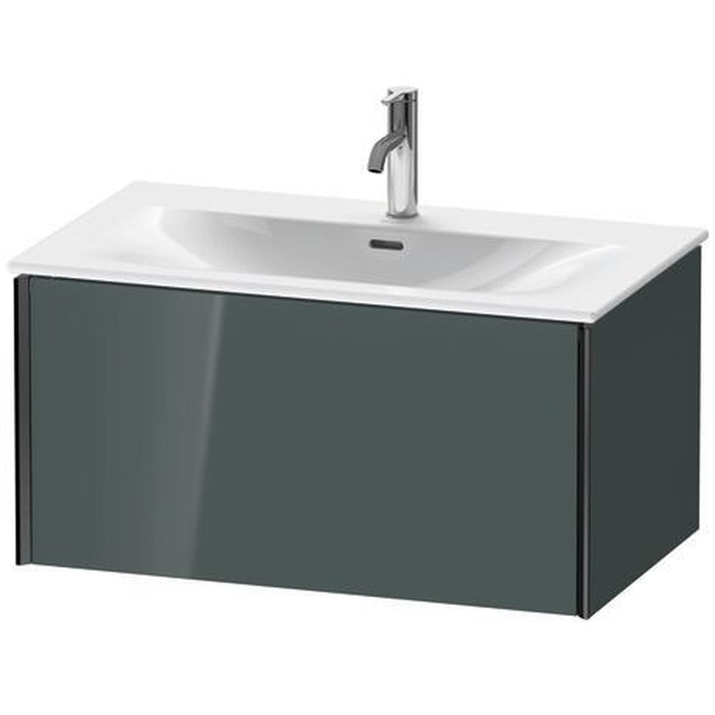 Duravit Xviu 32" x 16" x 19" One Drawer Wall-Mount Vanity Unit, Dolomiti Grey High Gloss Lacquer (XV40340B238)