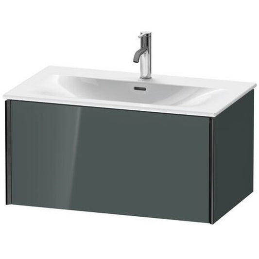 Duravit Xviu 32" x 16" x 19" One Drawer Wall-Mount Vanity Unit, Dolomiti Grey High Gloss Lacquer (XV40340B238)