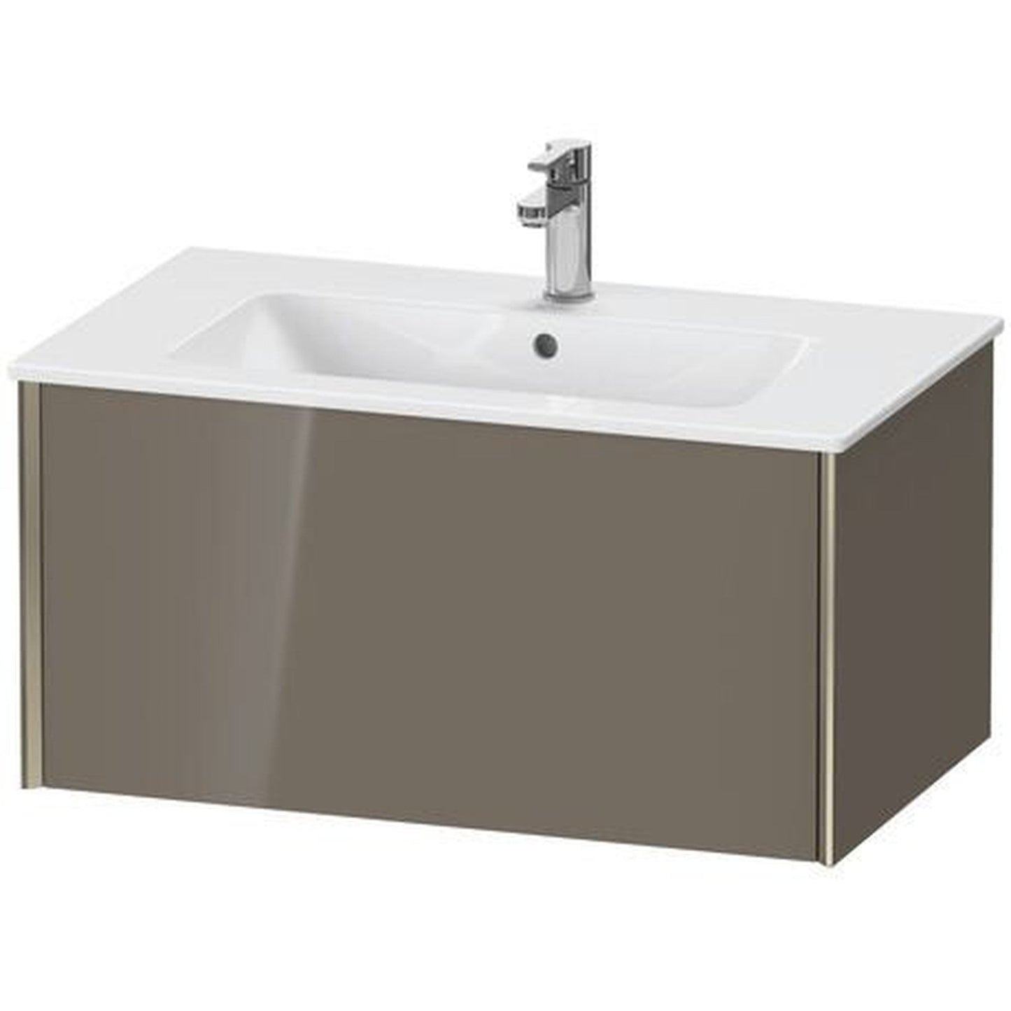 Duravit Xviu 32" x 16" x 19" One Drawer Wall-Mount Vanity Unit, Flannel Grey High Gloss Lacquer (XV40260B189)