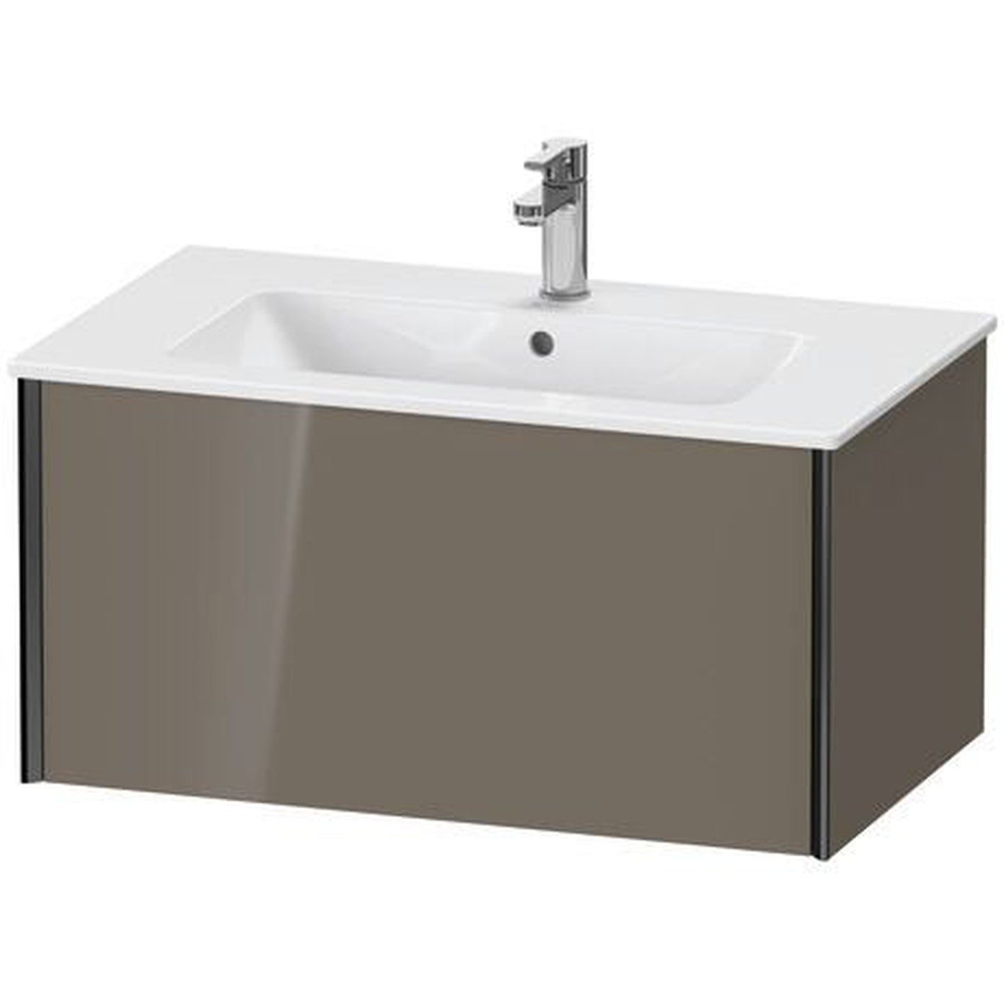 Duravit Xviu 32" x 16" x 19" One Drawer Wall-Mount Vanity Unit, Flannel Grey High Gloss Lacquer (XV40260B289)