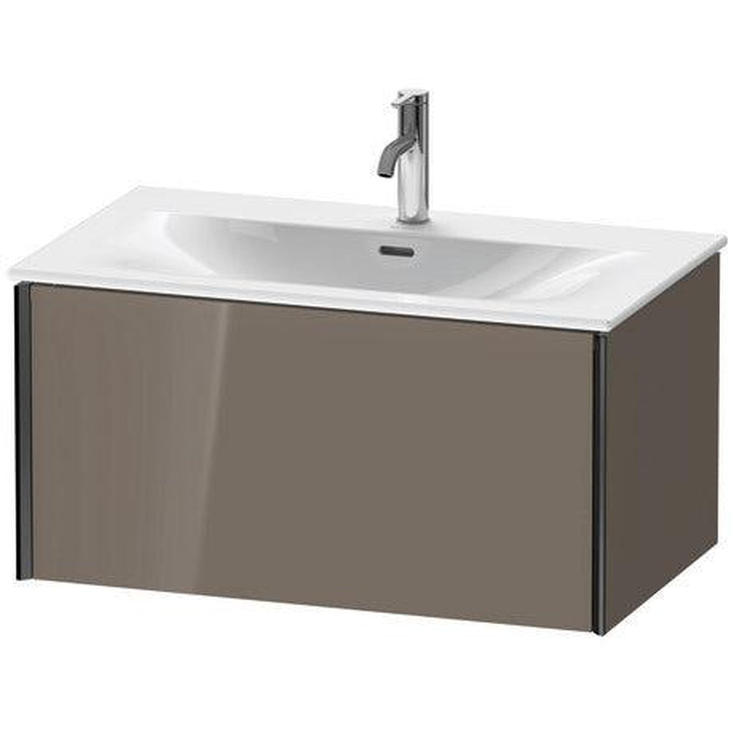 Duravit Xviu 32" x 16" x 19" One Drawer Wall-Mount Vanity Unit, Flannel Grey High Gloss Lacquer (XV40340B289)