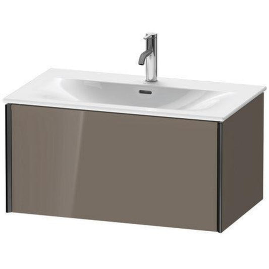 Duravit Xviu 32" x 16" x 19" One Drawer Wall-Mount Vanity Unit, Flannel Grey High Gloss Lacquer (XV40340B289)