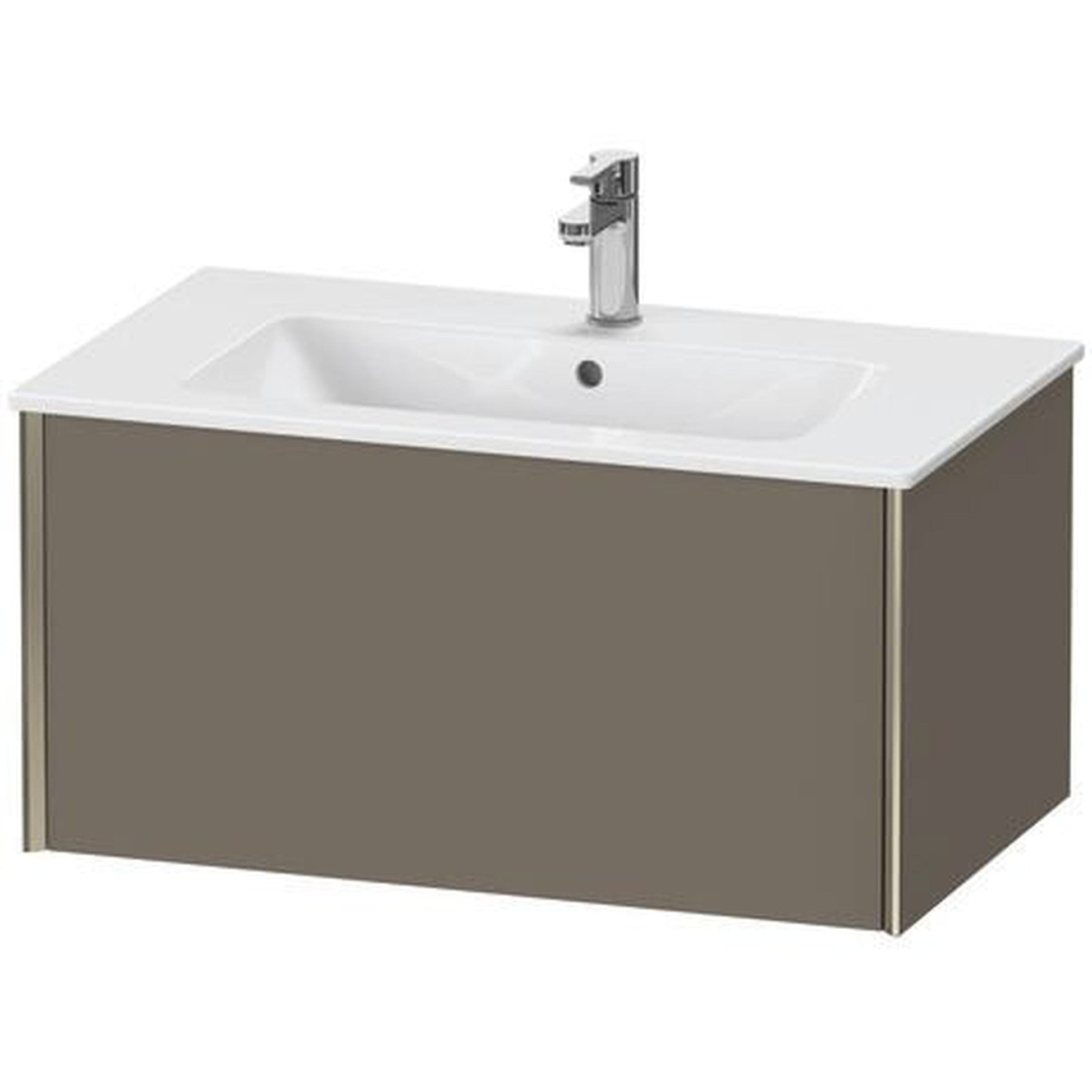 Duravit Xviu 32" x 16" x 19" One Drawer Wall-Mount Vanity Unit, Flannel Grey Satin Matt Lacquer (XV40260B190)
