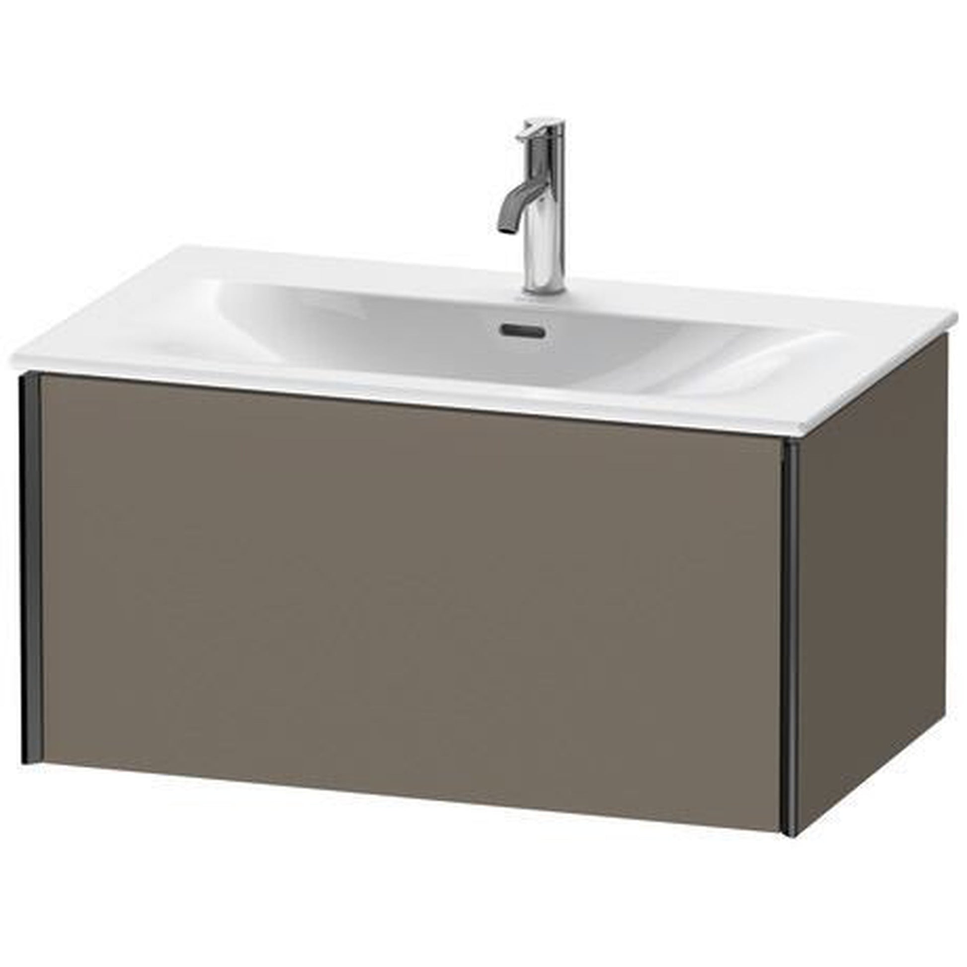Duravit Xviu 32" x 16" x 19" One Drawer Wall-Mount Vanity Unit, Flannel Grey Satin Matt Lacquer (XV40340B290)