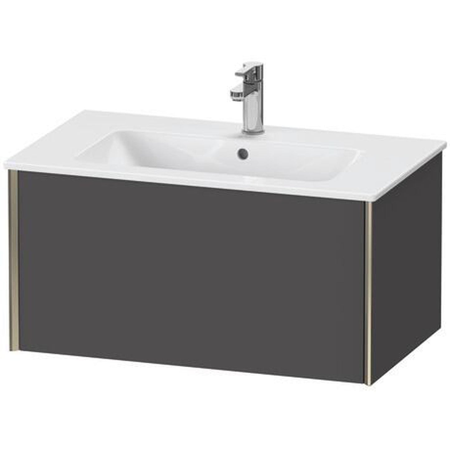 Duravit Xviu 32" x 16" x 19" One Drawer Wall-Mount Vanity Unit, Graphite Matt (XV40260B149)