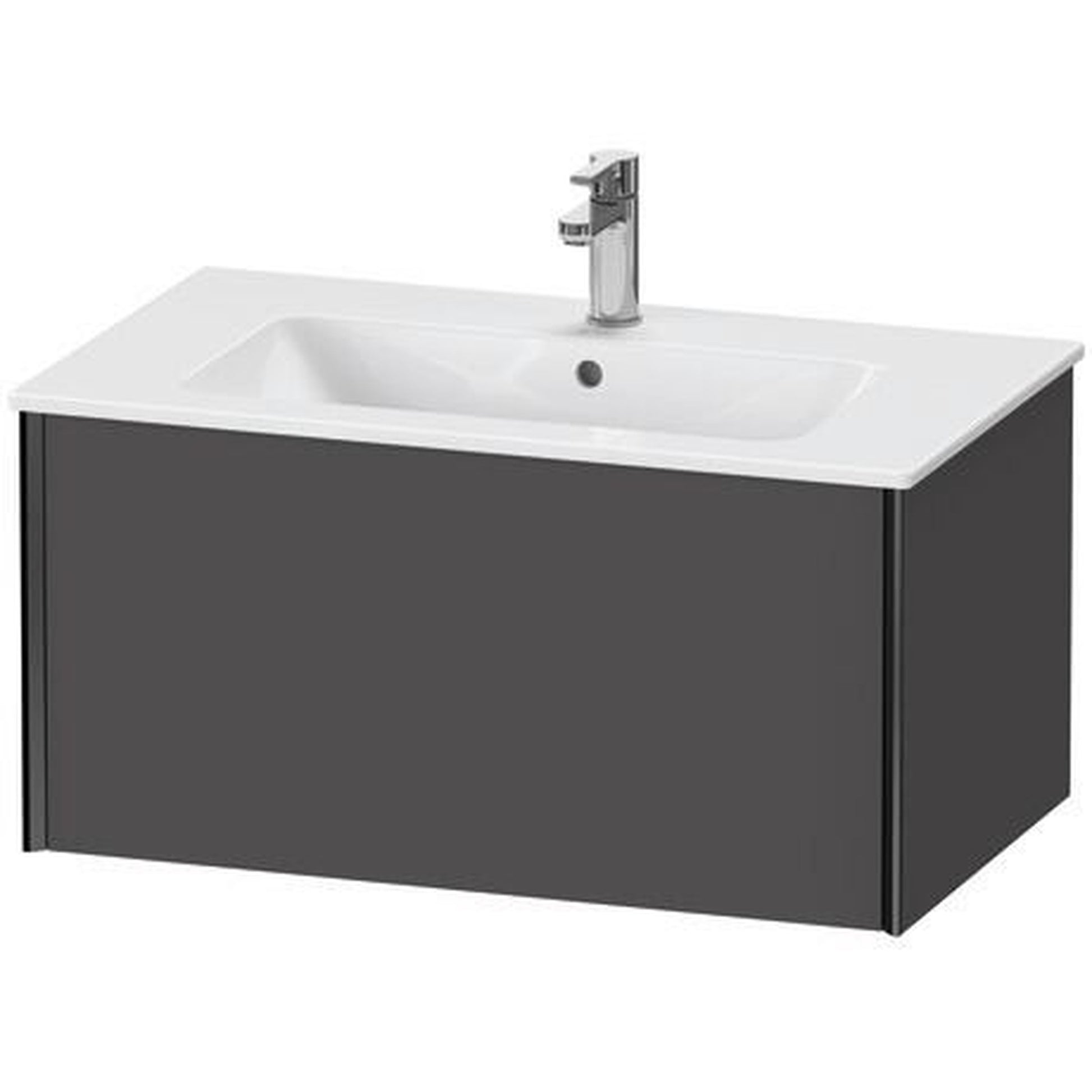 Duravit Xviu 32" x 16" x 19" One Drawer Wall-Mount Vanity Unit, Graphite Matt (XV40260B249)