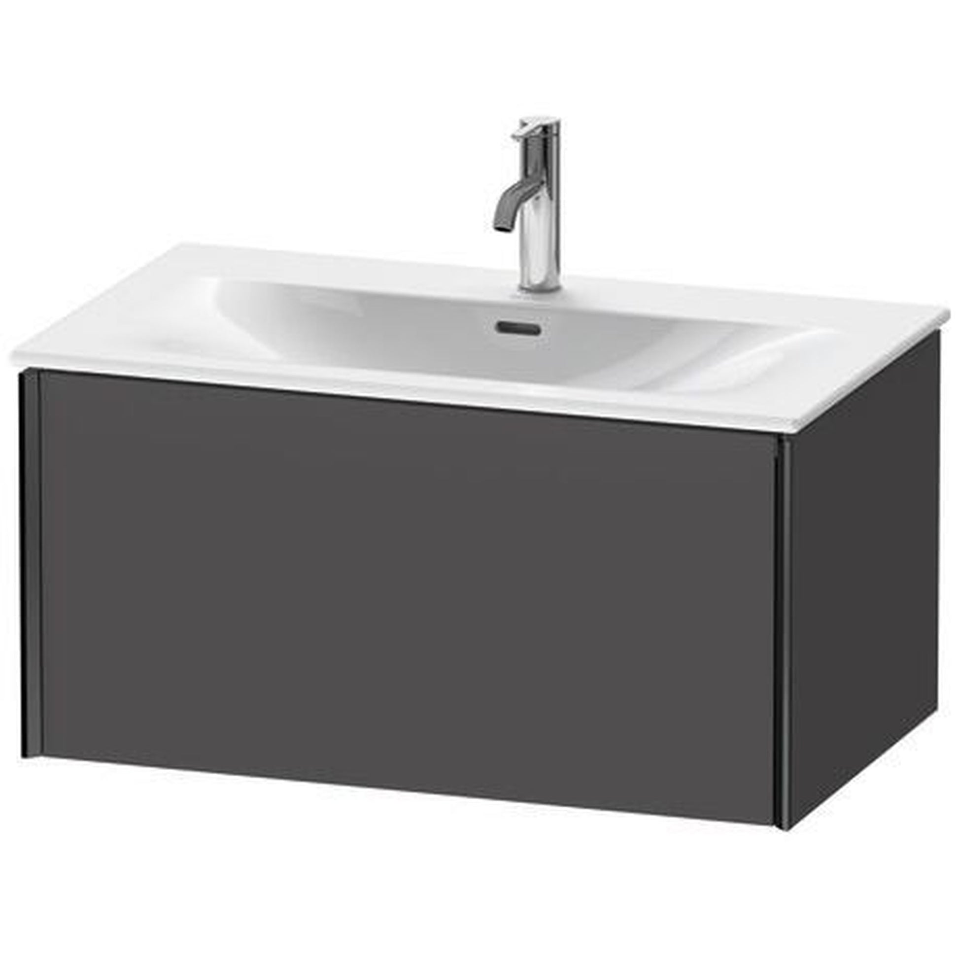 Duravit Xviu 32" x 16" x 19" One Drawer Wall-Mount Vanity Unit, Graphite Matt (XV40340B249)