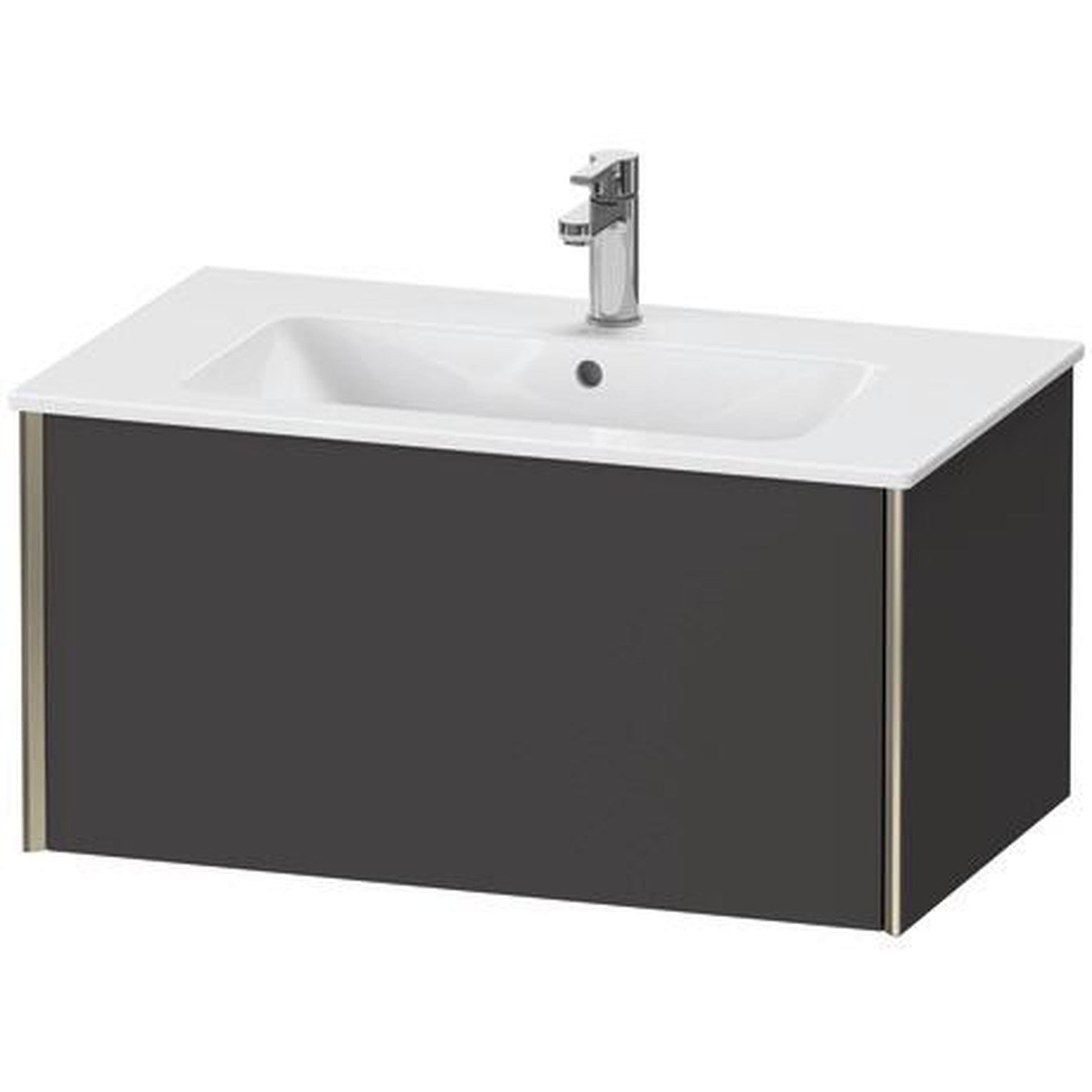 Duravit Xviu 32" x 16" x 19" One Drawer Wall-Mount Vanity Unit, Graphite Super Matt (XV40260B180)