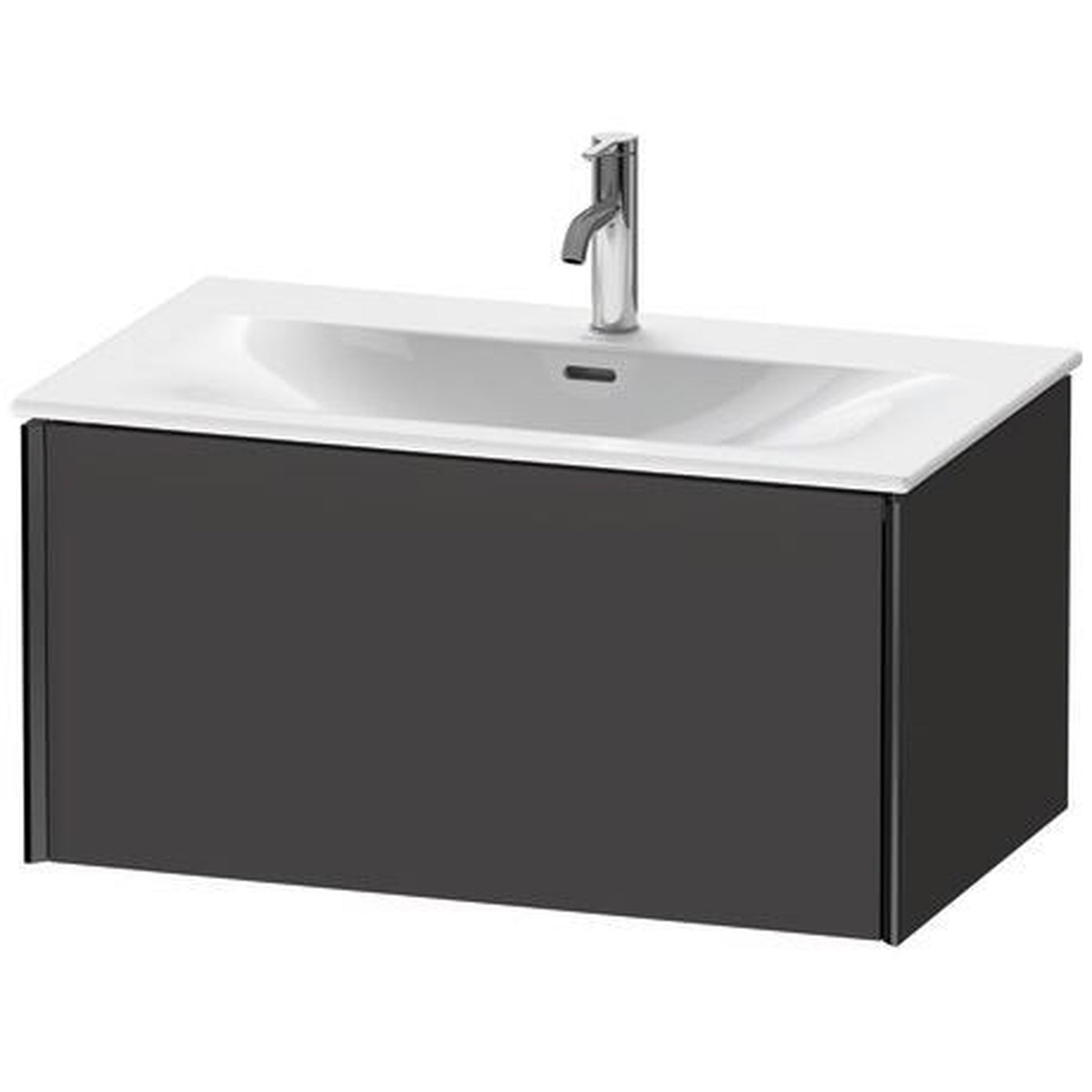 Duravit Xviu 32" x 16" x 19" One Drawer Wall-Mount Vanity Unit, Graphite Super Matt (XV40340B280)