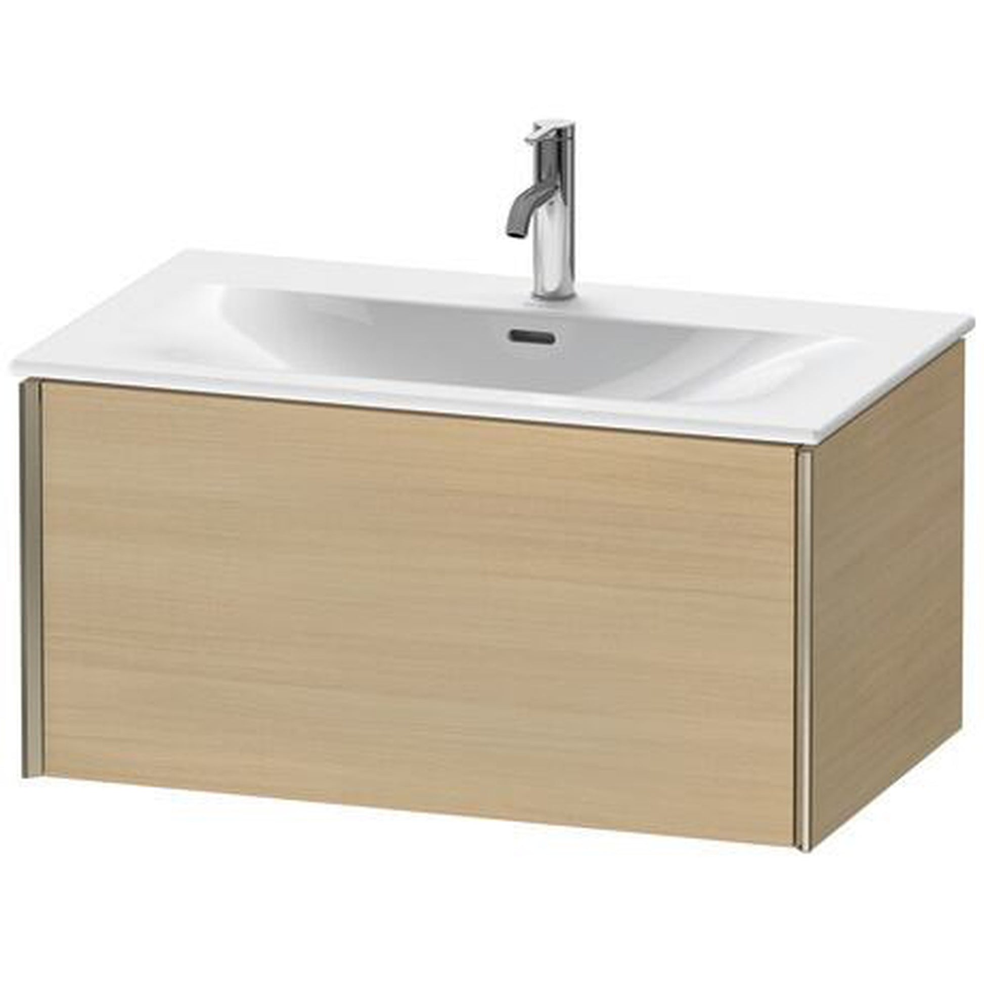 Duravit Xviu 32" x 16" x 19" One Drawer Wall-Mount Vanity Unit, Mediterreanean Oak Real Wood Veneer (XV40340B171)