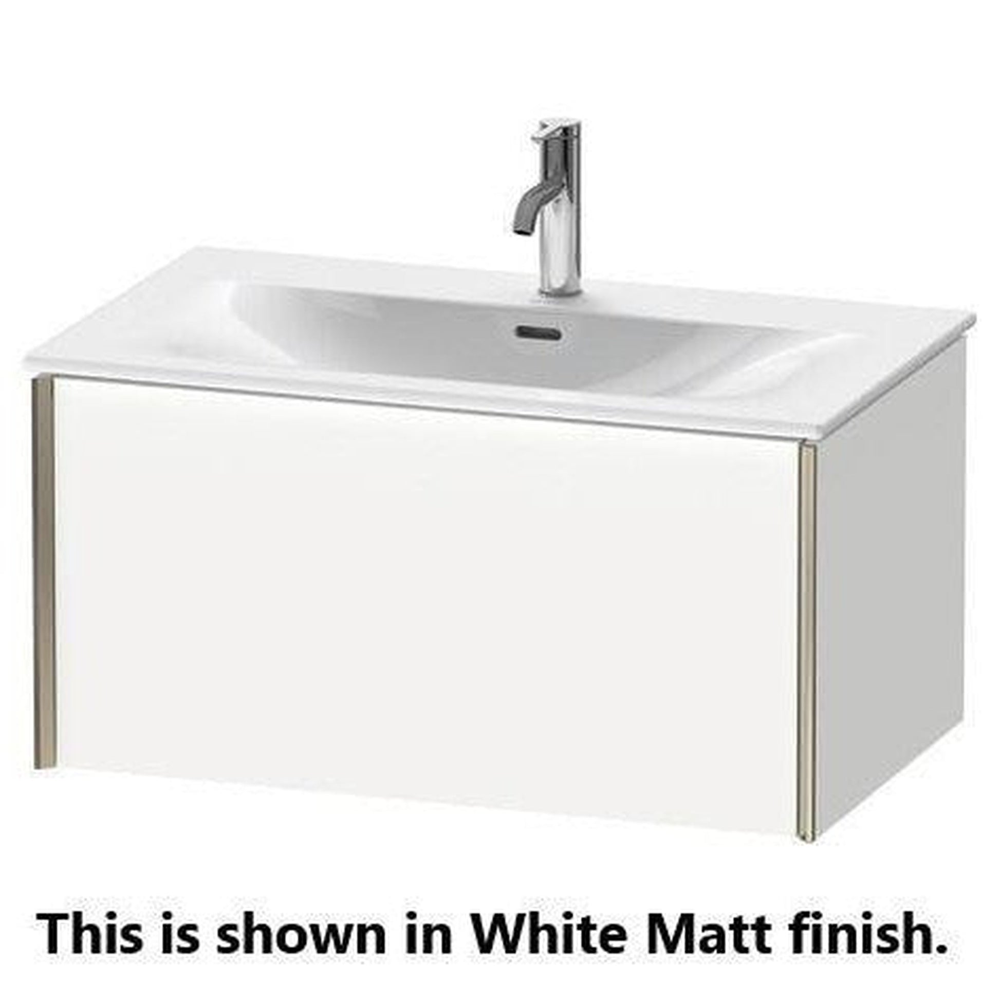 Duravit Xviu 32" x 16" x 19" One Drawer Wall-Mount Vanity Unit, Stone Blue High Gloss Lacquer (XV40340B147)