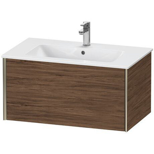 Duravit Xviu 32" x 16" x 19" One Drawer Wall-Mount Vanity Unit, Walnut Dark (XV40260B121)