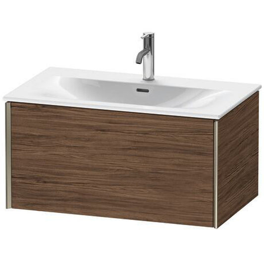 Duravit Xviu 32" x 16" x 19" One Drawer Wall-Mount Vanity Unit, Walnut Dark (XV40340B121)