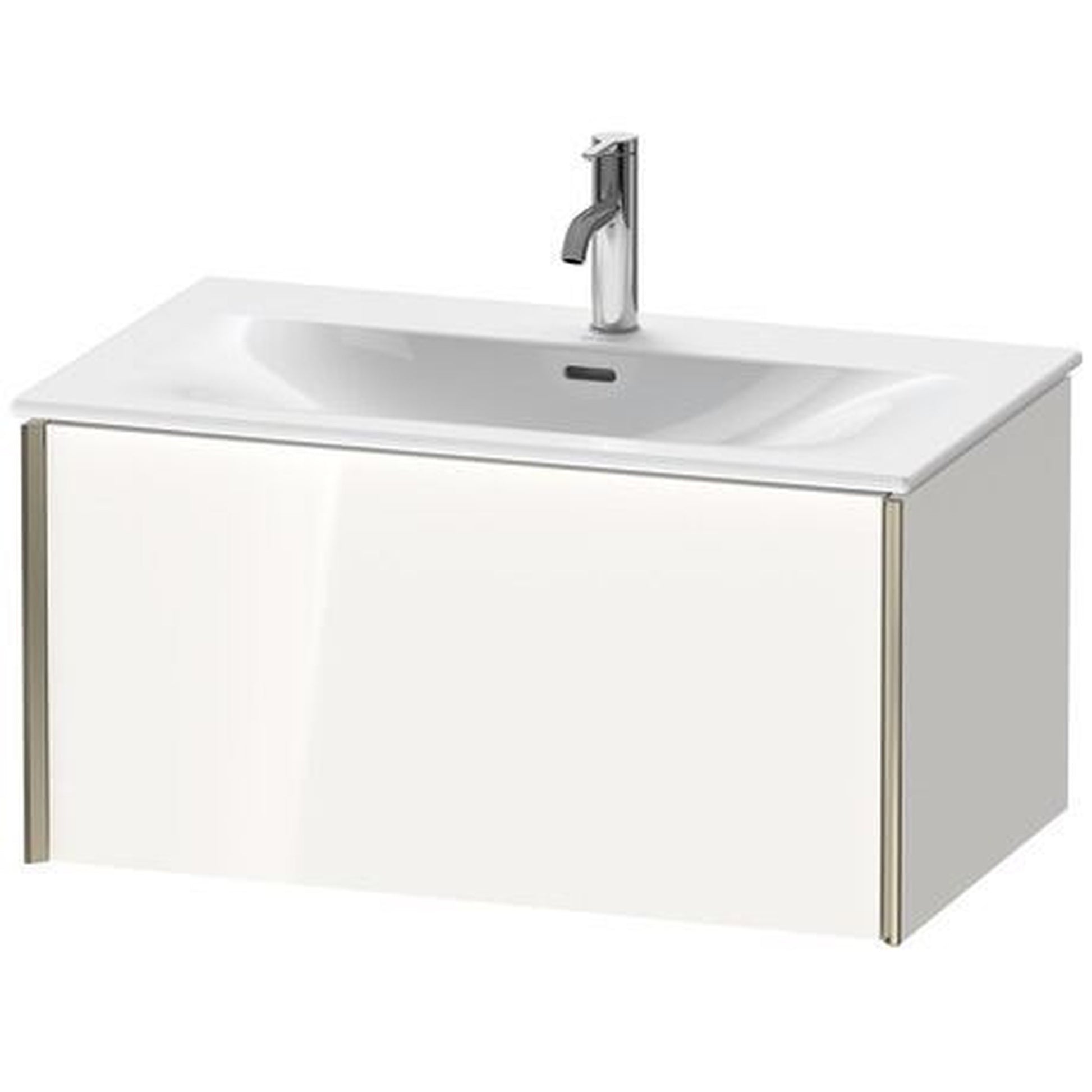 Duravit Xviu 32" x 16" x 19" One Drawer Wall-Mount Vanity Unit, White High Gloss Lacquer (XV40340B185)