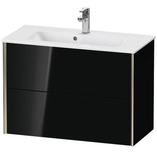 Duravit Xviu 32" x 22" x 15" Two Drawer Wall-Mount Vanity Unit, Black High Gloss Lacquer (XV41790B140)