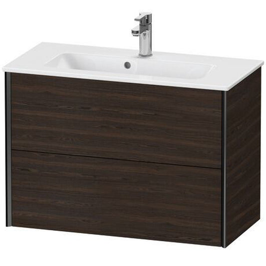 Duravit Xviu 32" x 22" x 15" Two Drawer Wall-Mount Vanity Unit, Brushed Walnut Real Wood Veneer (XV41790B269)