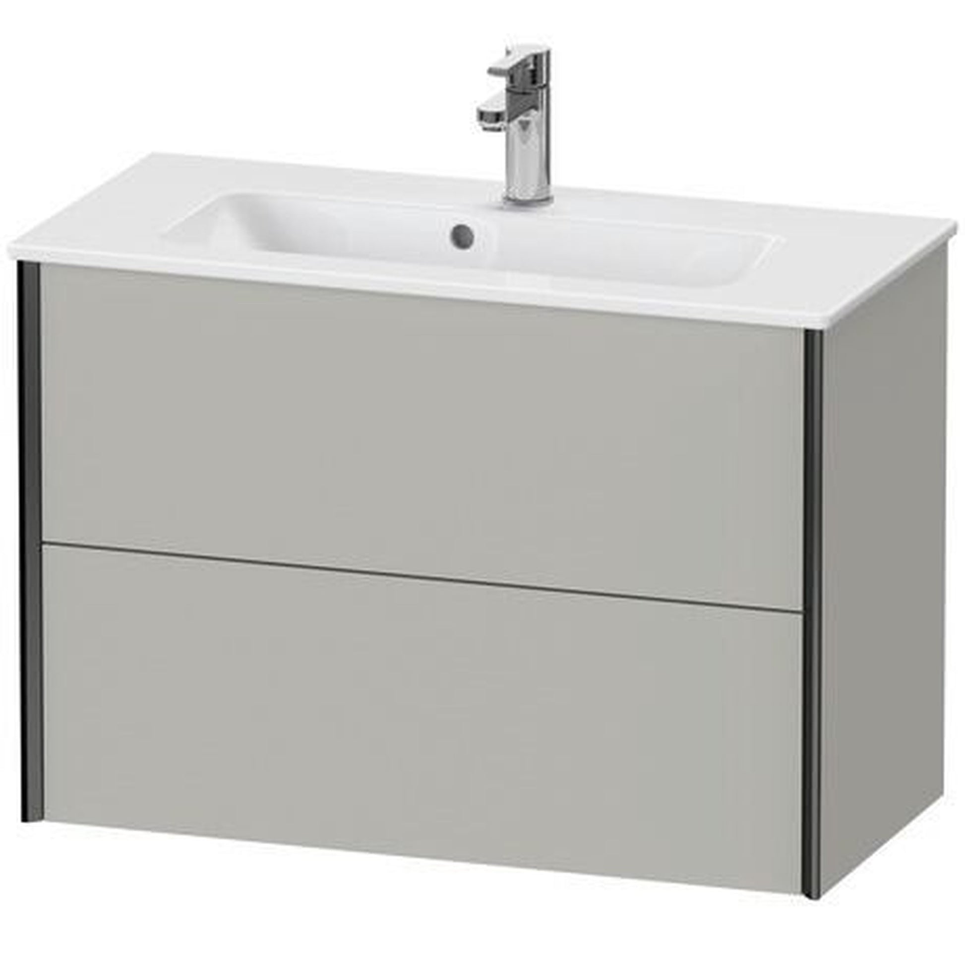 Duravit Xviu 32" x 22" x 15" Two Drawer Wall-Mount Vanity Unit, Concrete Grey Matt (XV41790B207)