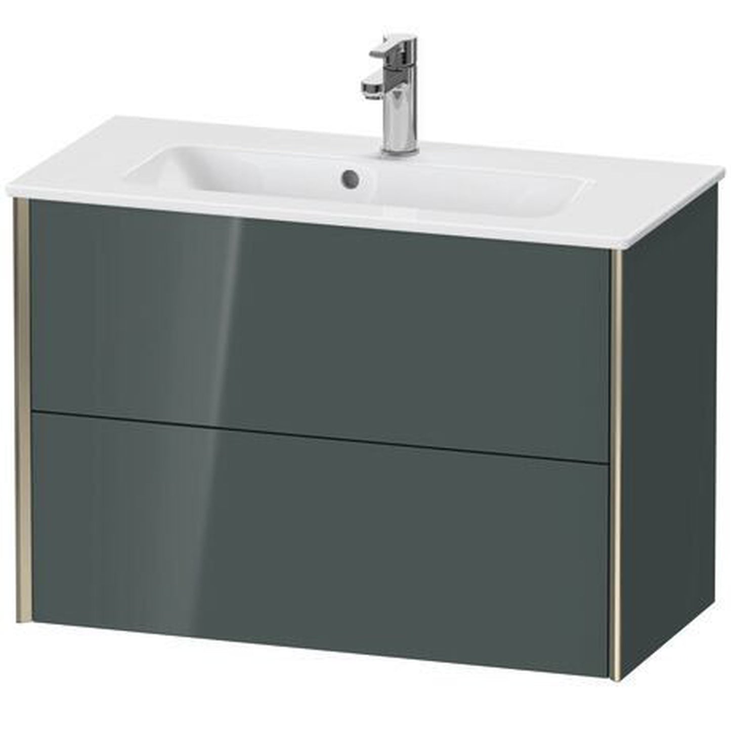 Duravit Xviu 32" x 22" x 15" Two Drawer Wall-Mount Vanity Unit, Dolomiti Grey High Gloss Lacquer (XV41790B138)