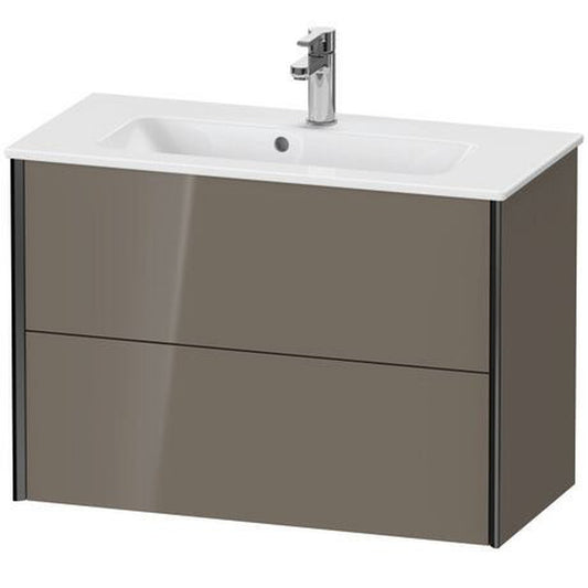 Duravit Xviu 32" x 22" x 15" Two Drawer Wall-Mount Vanity Unit, Flannel Grey High Gloss Lacquer (XV41790B289)