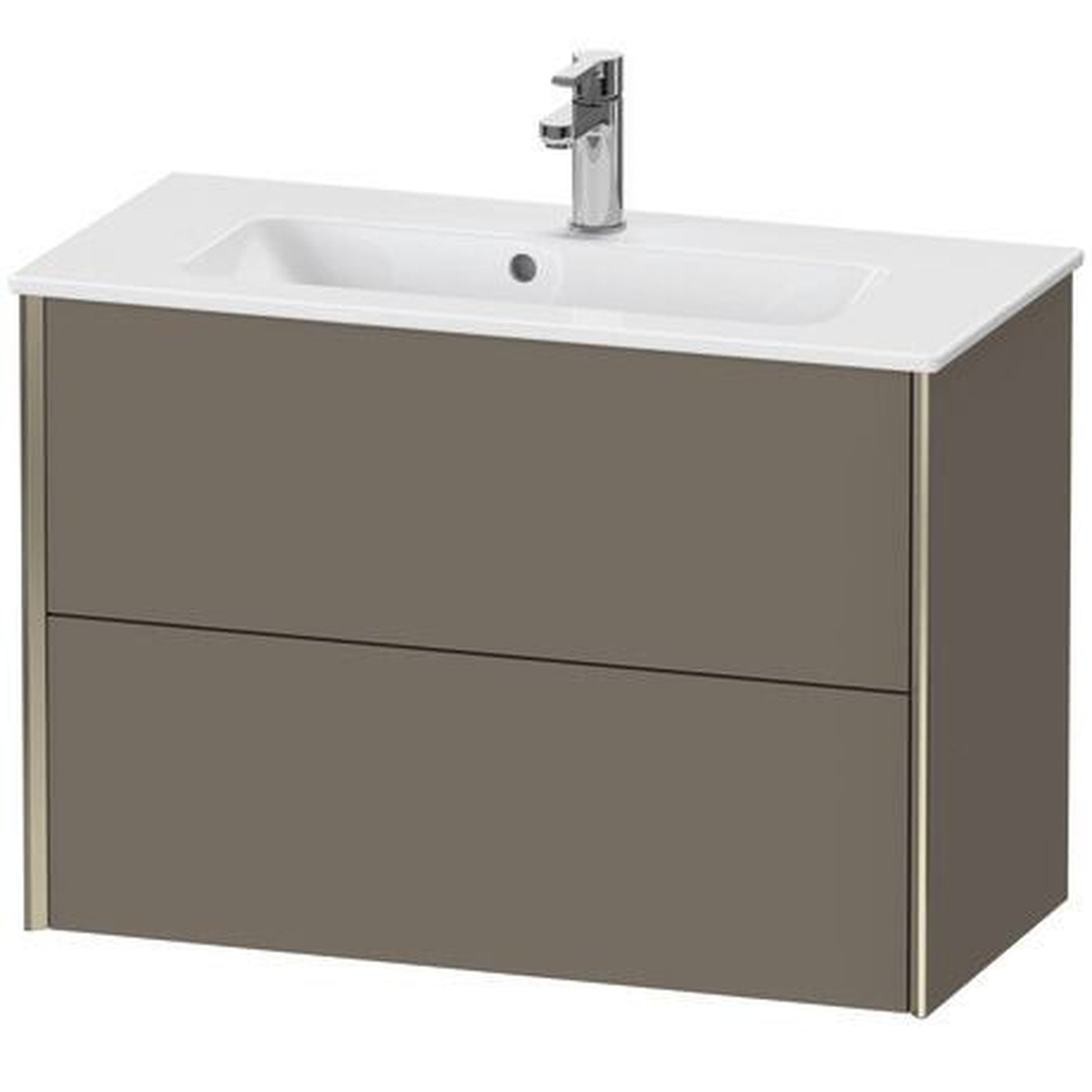 Duravit Xviu 32" x 22" x 15" Two Drawer Wall-Mount Vanity Unit, Flannel Grey Satin Matt Lacquer (XV41790B190)