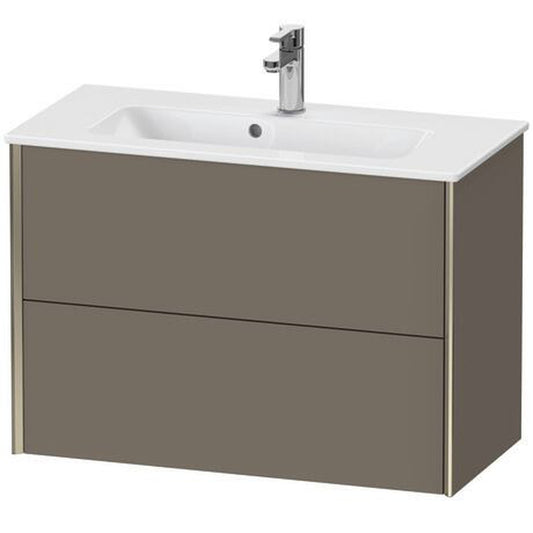 Duravit Xviu 32" x 22" x 15" Two Drawer Wall-Mount Vanity Unit, Flannel Grey Satin Matt Lacquer (XV41790B190)