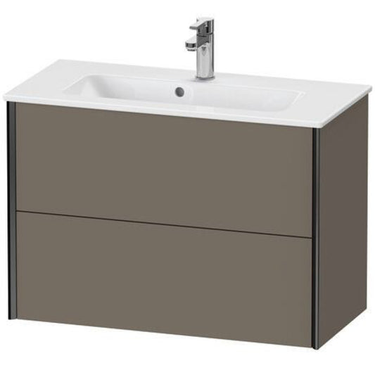 Duravit Xviu 32" x 22" x 15" Two Drawer Wall-Mount Vanity Unit, Flannel Grey Satin Matt Lacquer (XV41790B290)