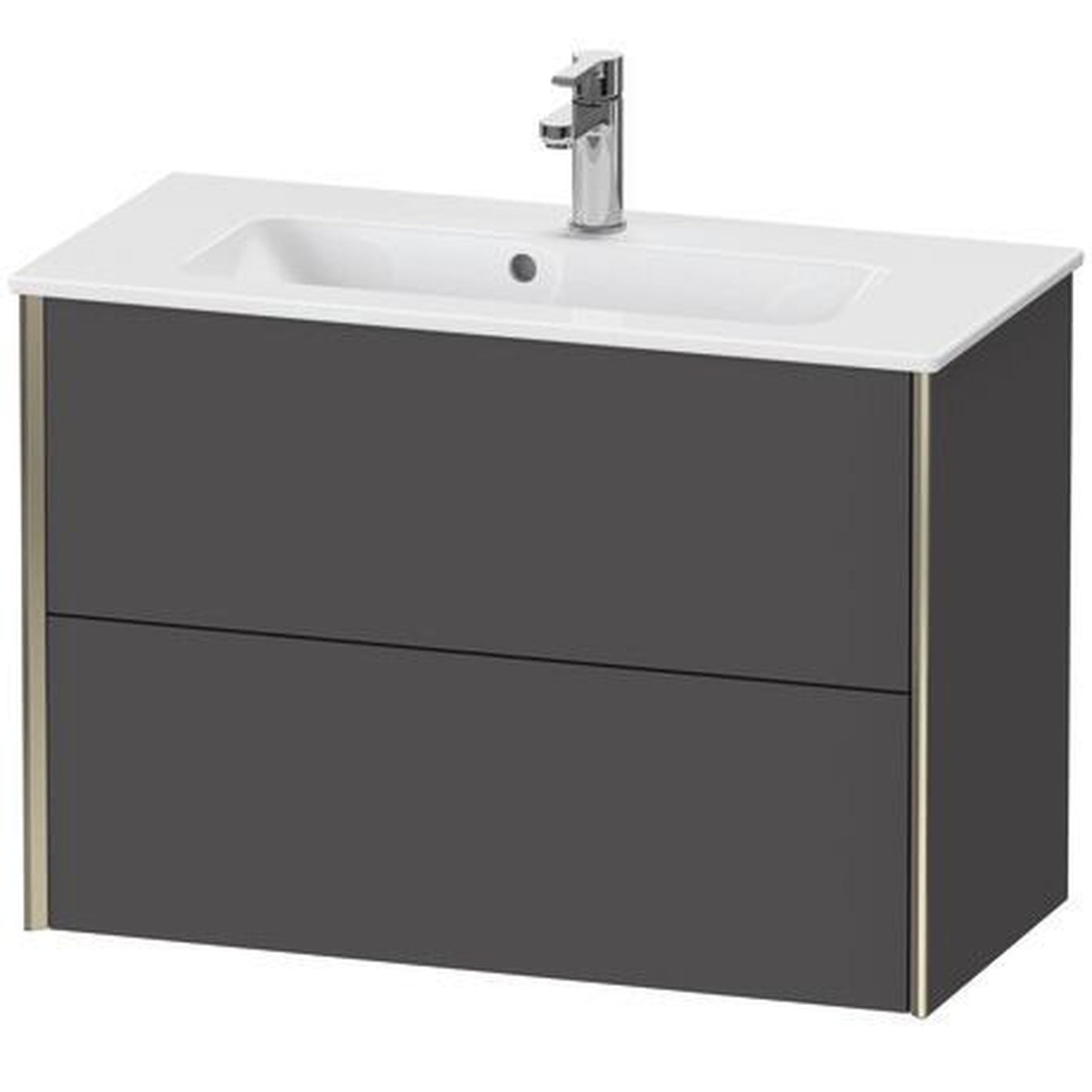 Duravit Xviu 32" x 22" x 15" Two Drawer Wall-Mount Vanity Unit, Graphite Matt (XV41790B149)