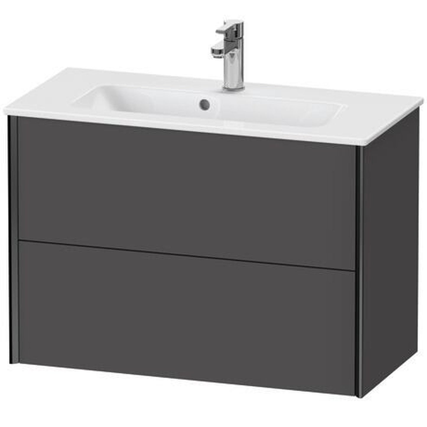 Duravit Xviu 32" x 22" x 15" Two Drawer Wall-Mount Vanity Unit, Graphite Matt (XV41790B249)