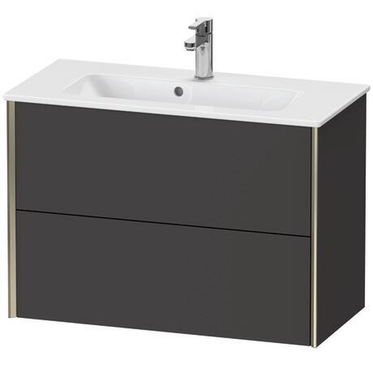 Duravit Xviu 32" x 22" x 15" Two Drawer Wall-Mount Vanity Unit, Graphite Super Matt (XV41790B180)