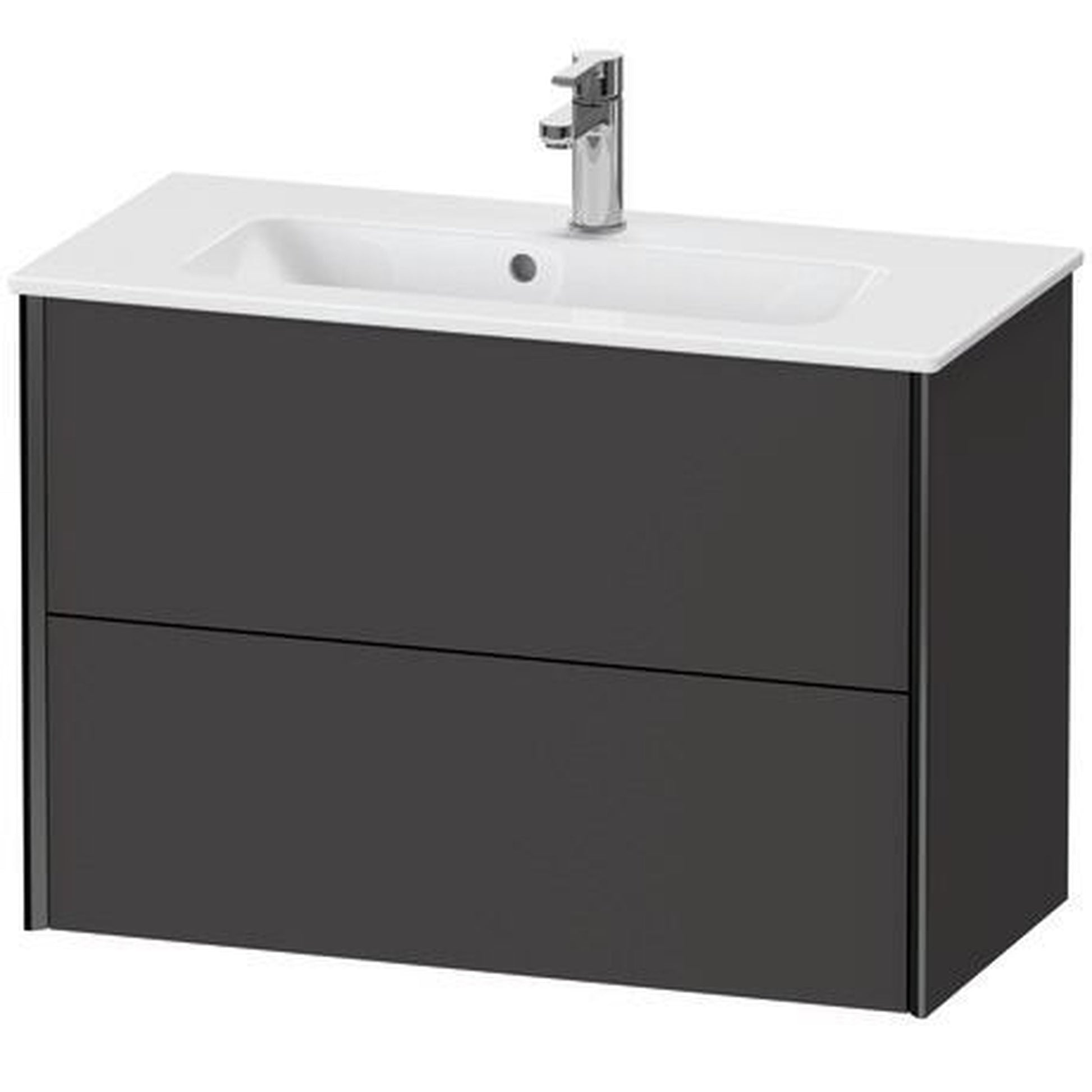 Duravit Xviu 32" x 22" x 15" Two Drawer Wall-Mount Vanity Unit, Graphite Super Matt (XV41790B280)