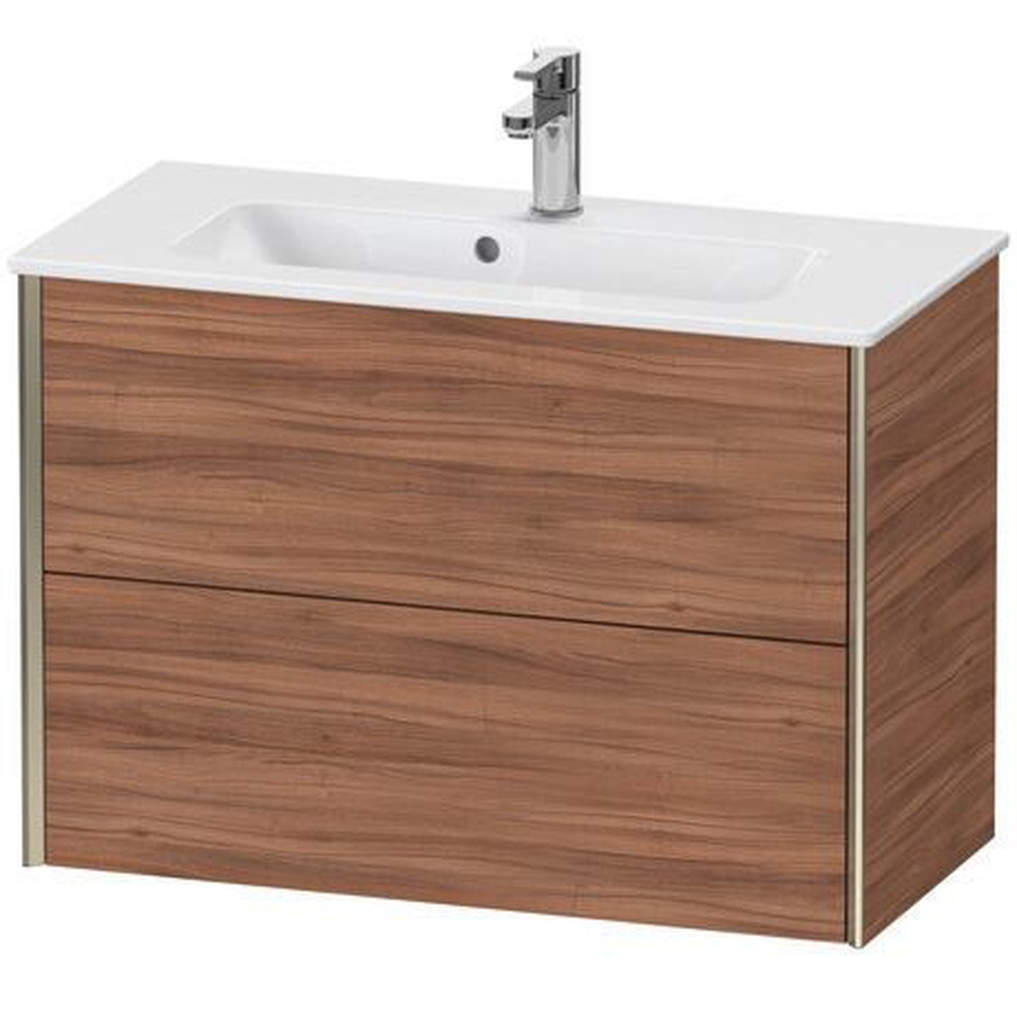 Duravit Xviu 32" x 22" x 15" Two Drawer Wall-Mount Vanity Unit, Natural Walnut (XV41790B179)