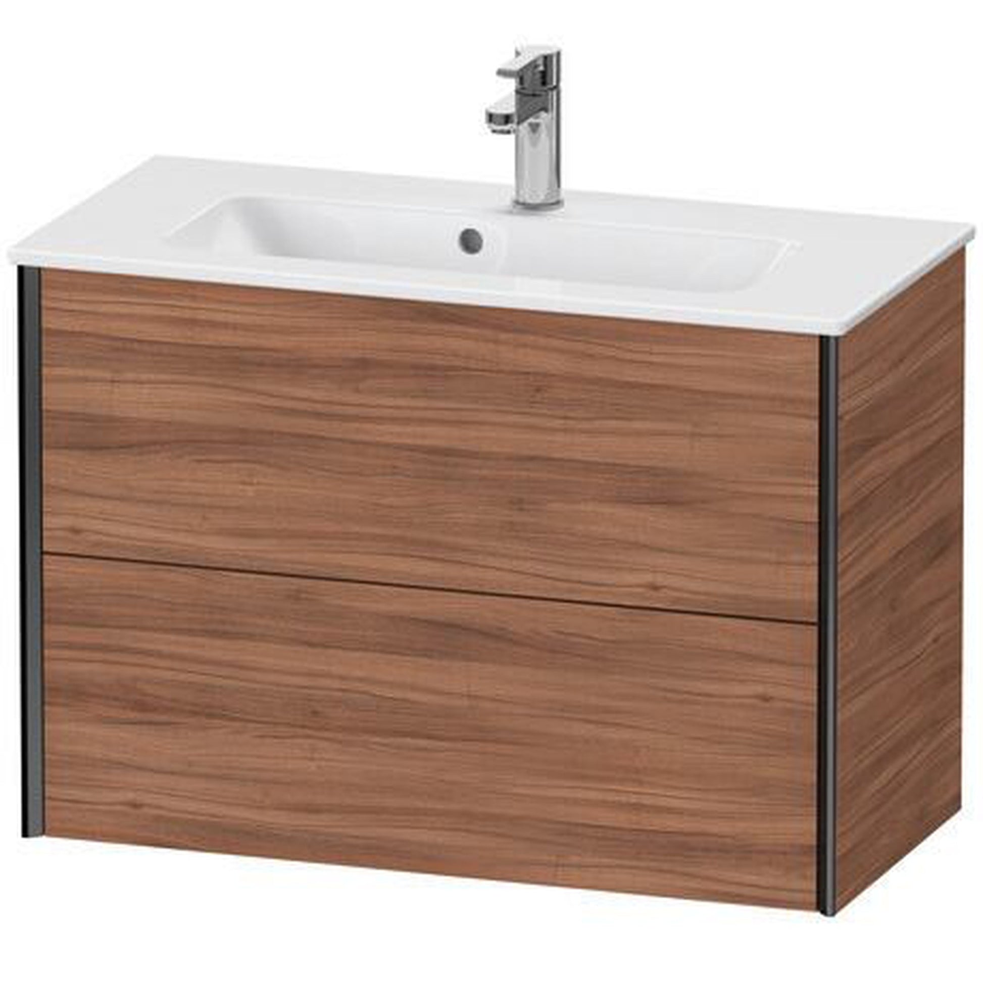 Duravit Xviu 32" x 22" x 15" Two Drawer Wall-Mount Vanity Unit, Natural Walnut (XV41790B279)