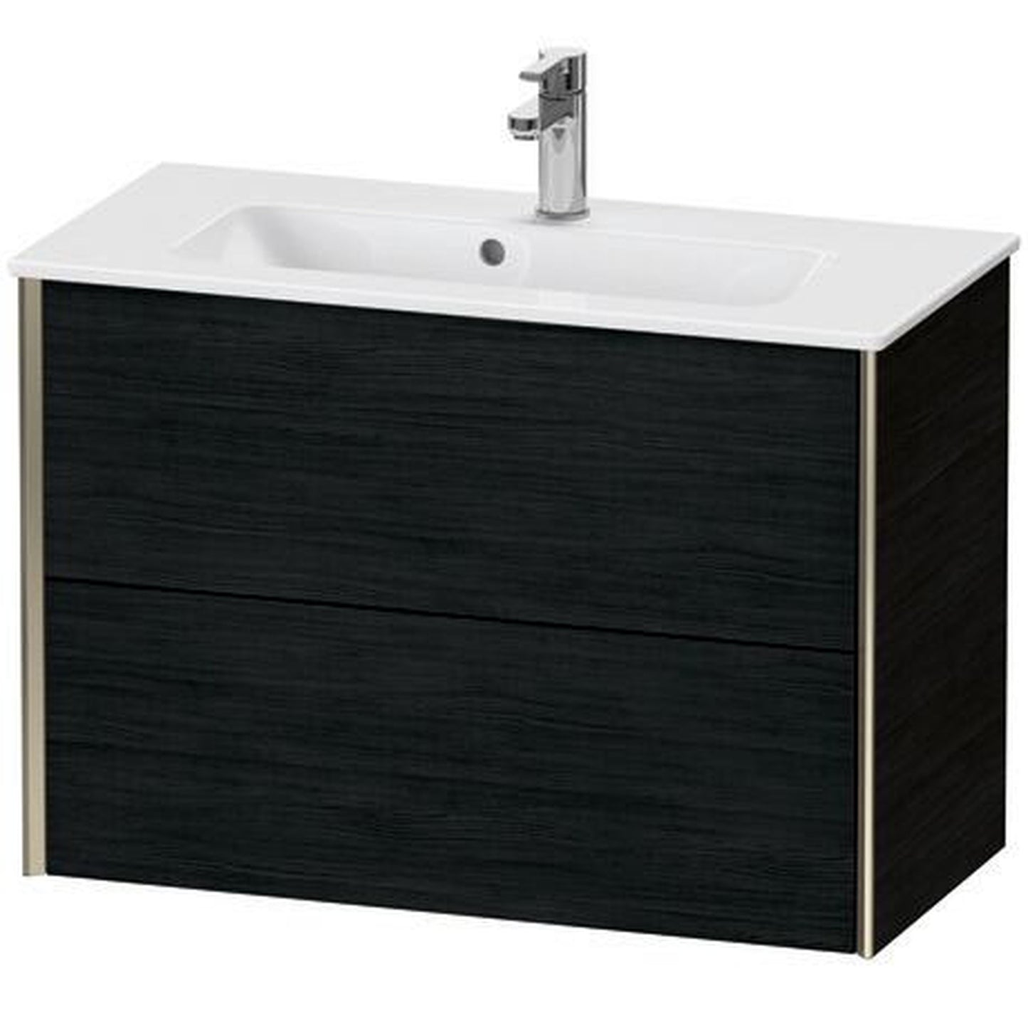 Duravit Xviu 32" x 22" x 15" Two Drawer Wall-Mount Vanity Unit, Oak Black (XV41790B116)