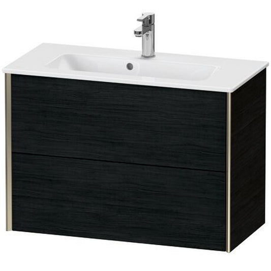 Duravit Xviu 32" x 22" x 15" Two Drawer Wall-Mount Vanity Unit, Oak Black (XV41790B116)