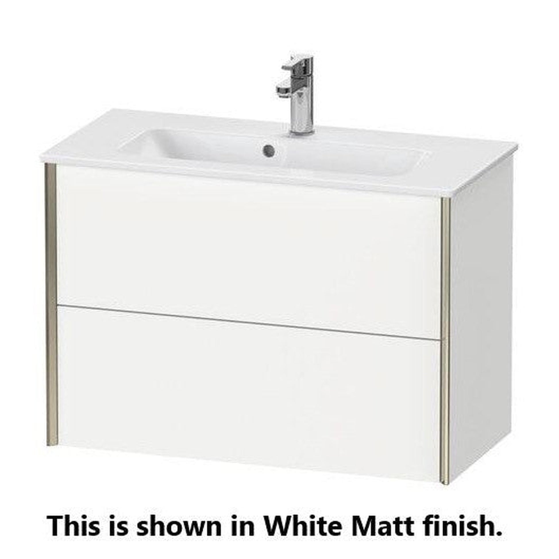 Duravit Xviu 32" x 22" x 15" Two Drawer Wall-Mount Vanity Unit, Stone Blue High Gloss Lacquer (XV41790B147)